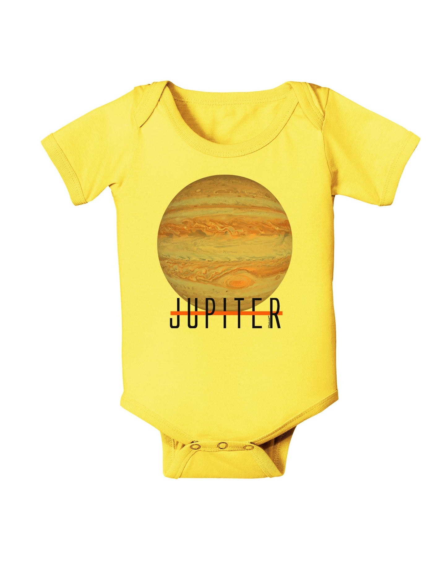 Planet Jupiter Earth Text Baby Romper Bodysuit-Baby Romper-TooLoud-Yellow-06-Months-Davson Sales