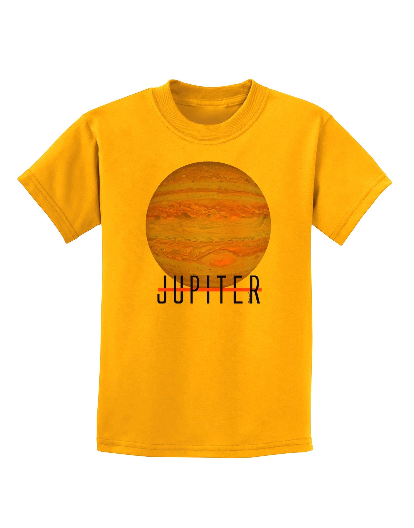 Planet Jupiter Earth Text Childrens T-Shirt-Childrens T-Shirt-TooLoud-Gold-X-Small-Davson Sales