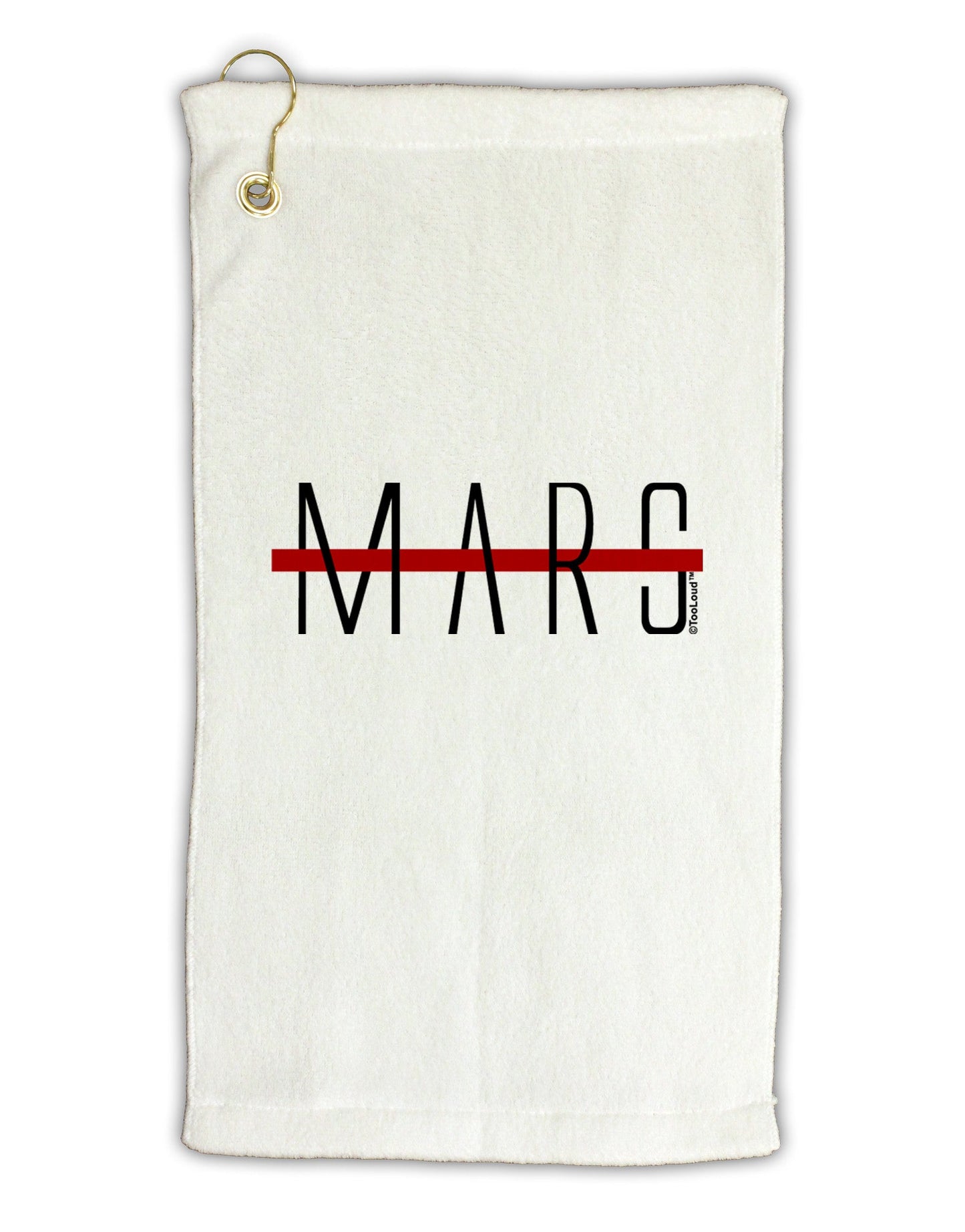 Planet Mars Text Only Micro Terry Gromet Golf Towel 11"x19-Golf Towel-TooLoud-White-Davson Sales