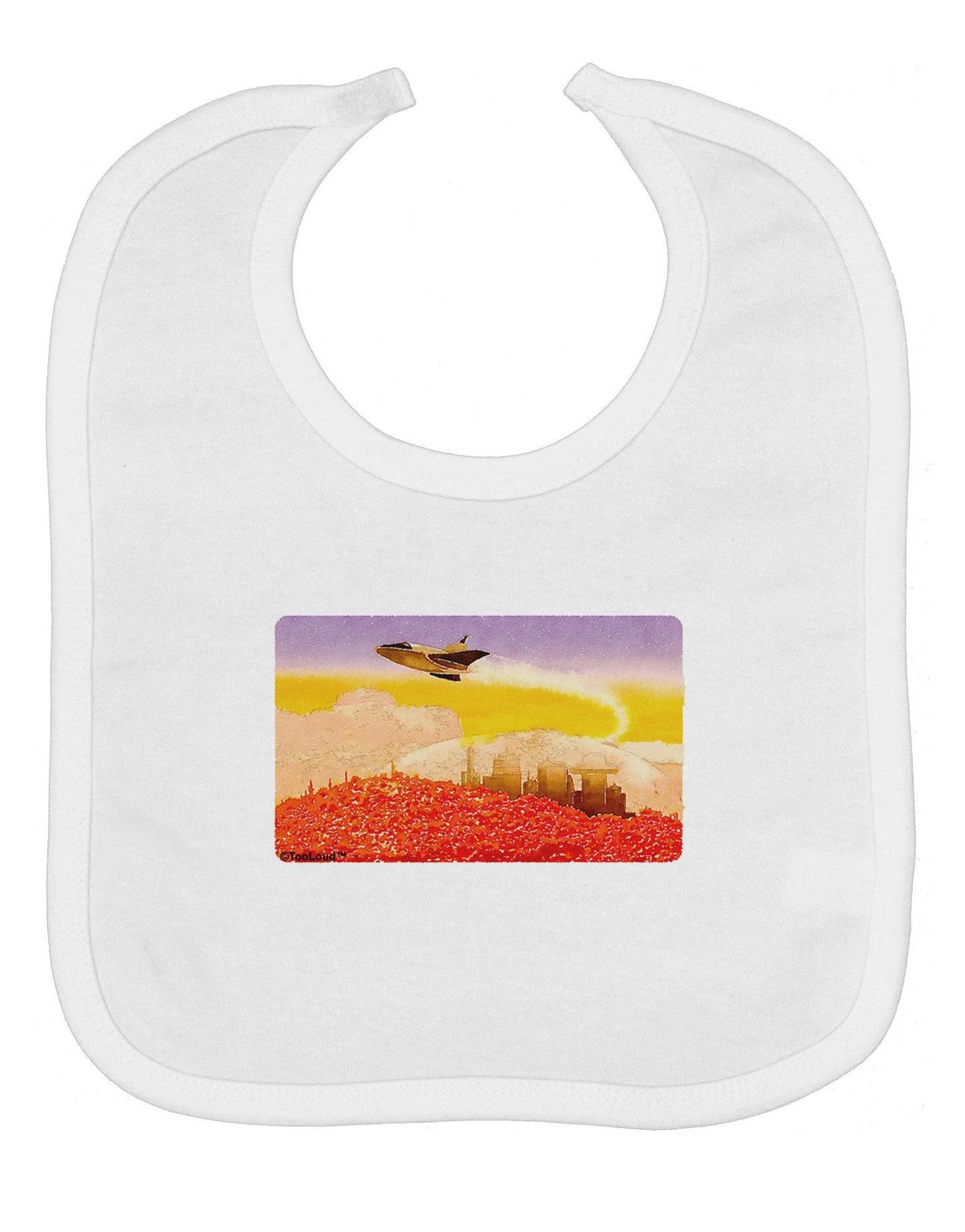 Planet Mars Watercolor Baby Bib