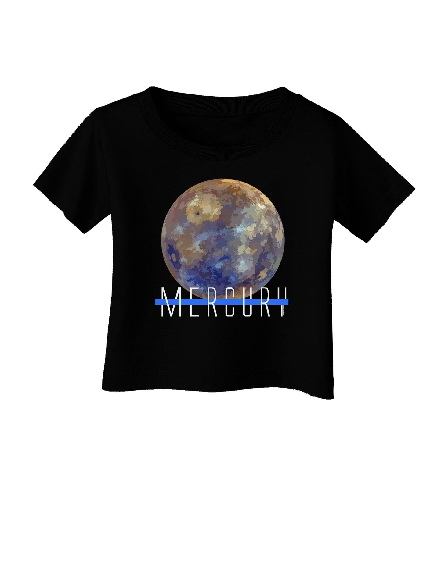 Planet Mercury Text Infant T-Shirt Dark-Infant T-Shirt-TooLoud-Black-06-Months-Davson Sales