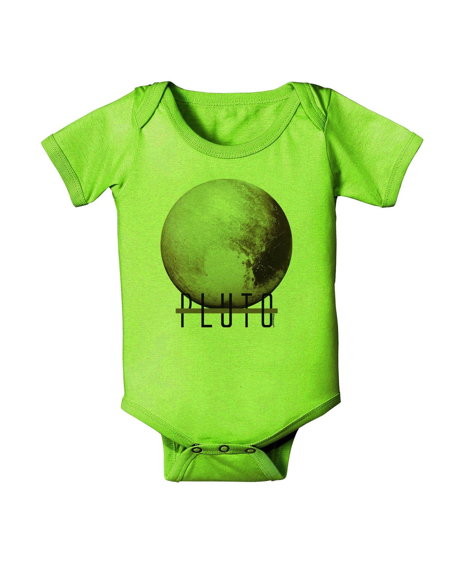 Planet Pluto Text Baby Romper Bodysuit-Baby Romper-TooLoud-Lime-06-Months-Davson Sales