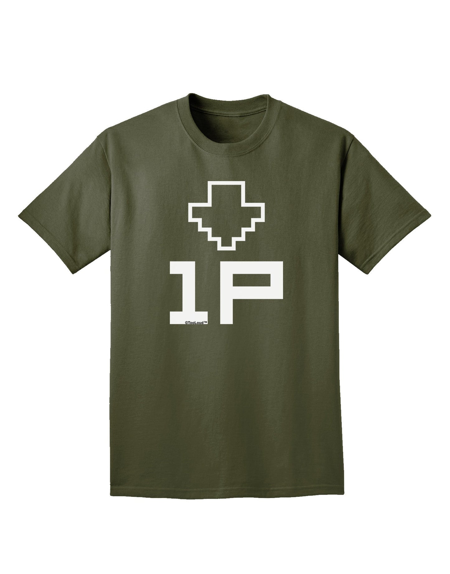 Player One Couples Design Adult Dark T-Shirt-Mens T-Shirt-TooLoud-Military-Green-Small-Davson Sales