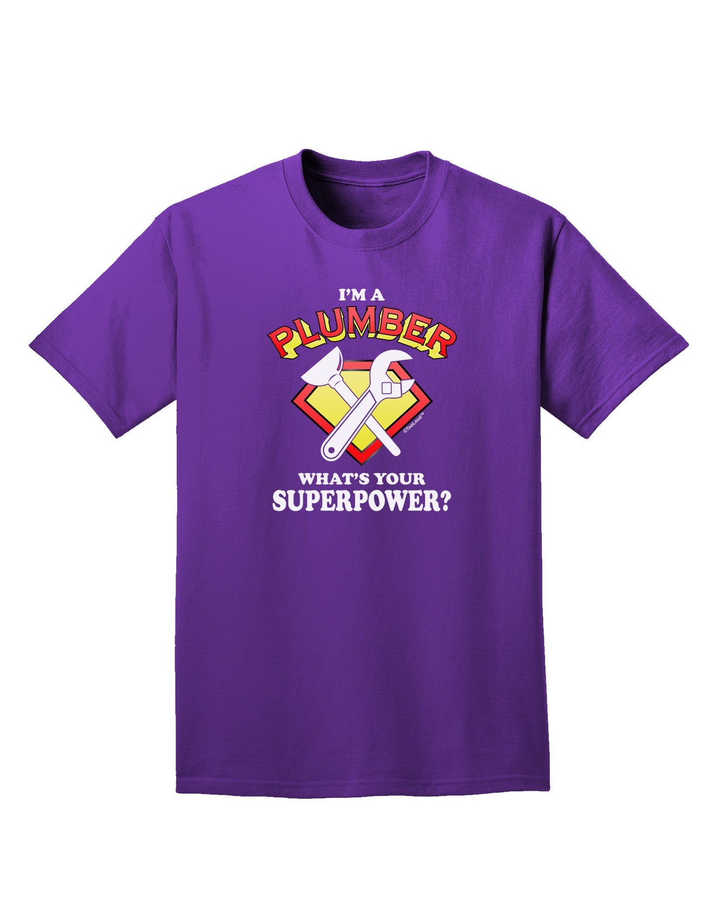 Plumber - Superpower Adult Dark T-Shirt-Mens T-Shirt-TooLoud-Purple-Small-Davson Sales