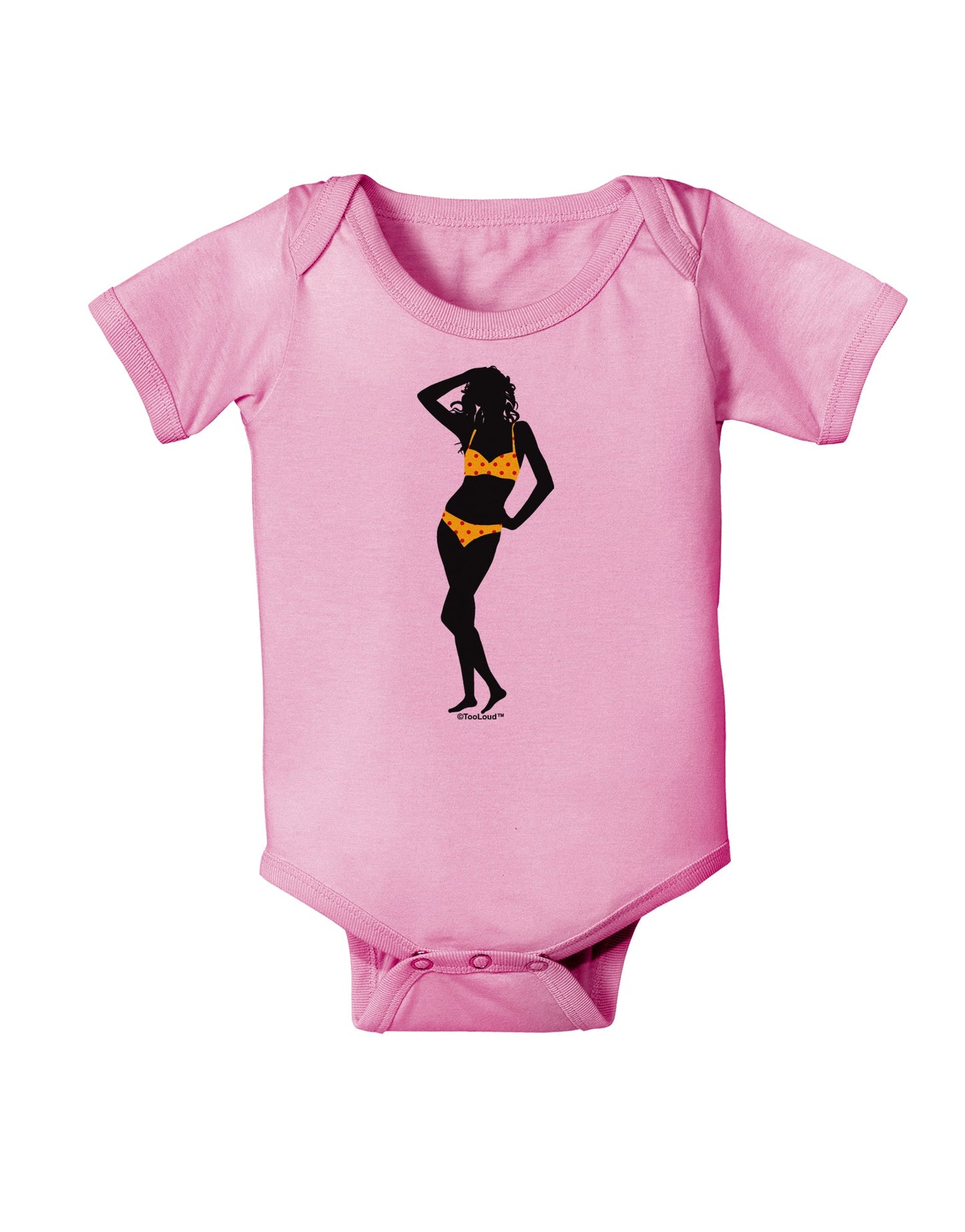 Polka Dot Bikini Shadow Baby Romper Bodysuit by TooLoud-Baby Romper-TooLoud-Light-Pink-06-Months-Davson Sales
