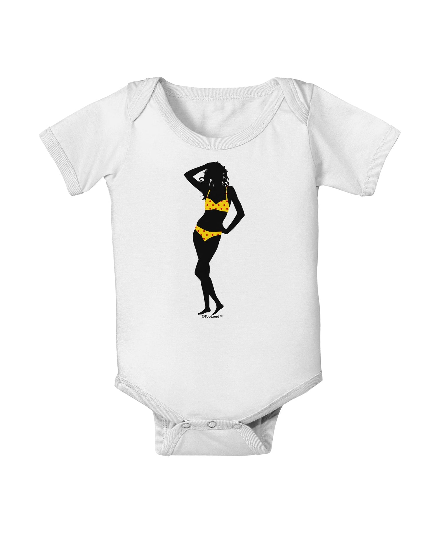 Polka Dot Bikini Shadow Baby Romper Bodysuit by TooLoud-Baby Romper-TooLoud-White-06-Months-Davson Sales