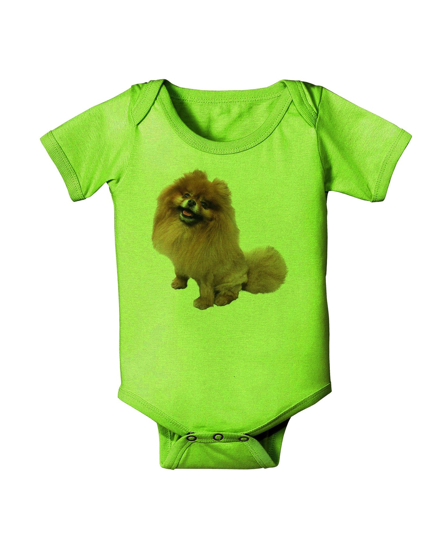 Pomeranian Sitting All Cute-Like Baby Romper Bodysuit-Baby Romper-TooLoud-Lime-06-Months-Davson Sales