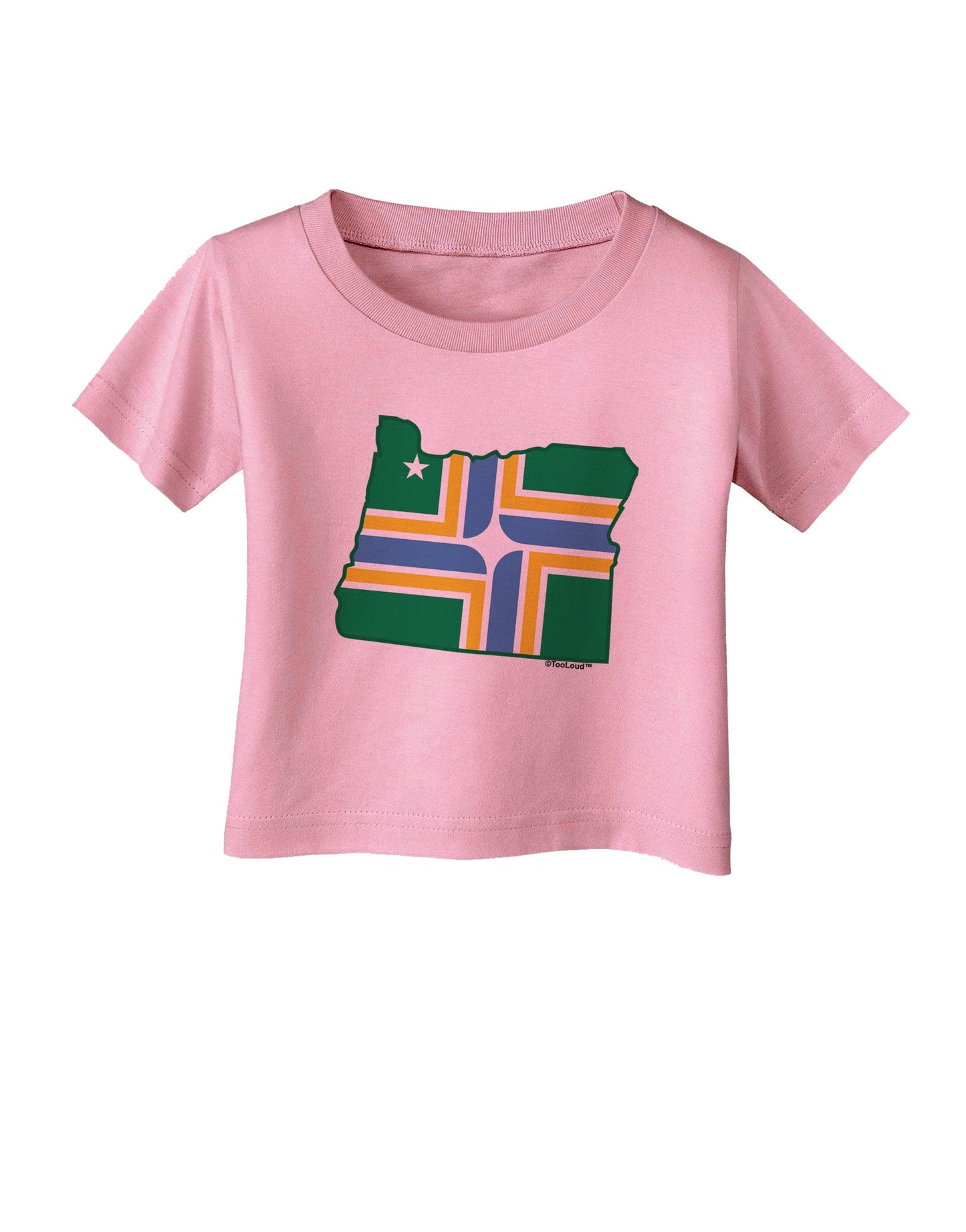 Portland Oregon Flag Infant T-Shirt-Infant T-Shirt-TooLoud-Candy-Pink-06-Months-Davson Sales