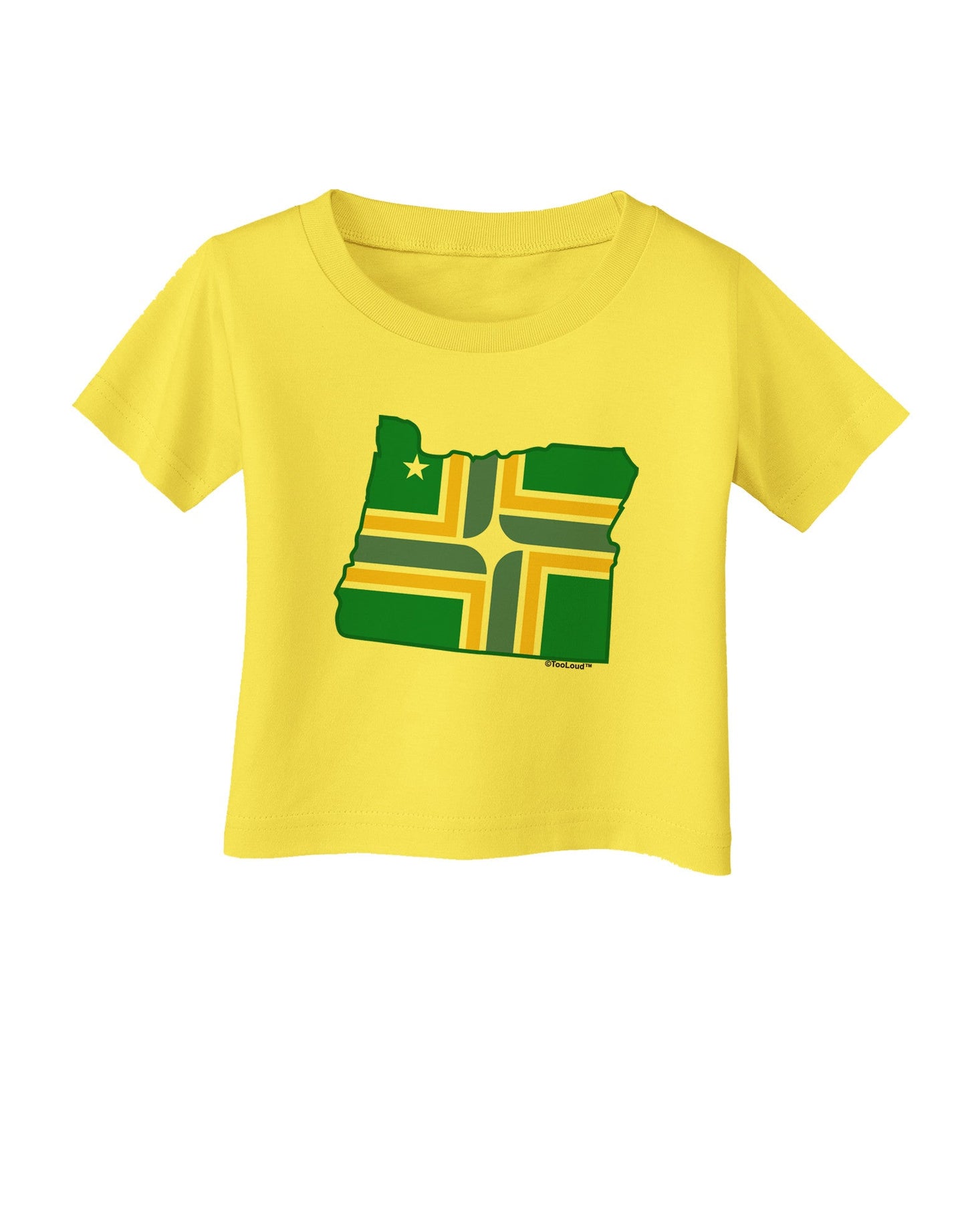 Portland Oregon Flag Infant T-Shirt-Infant T-Shirt-TooLoud-Yellow-06-Months-Davson Sales