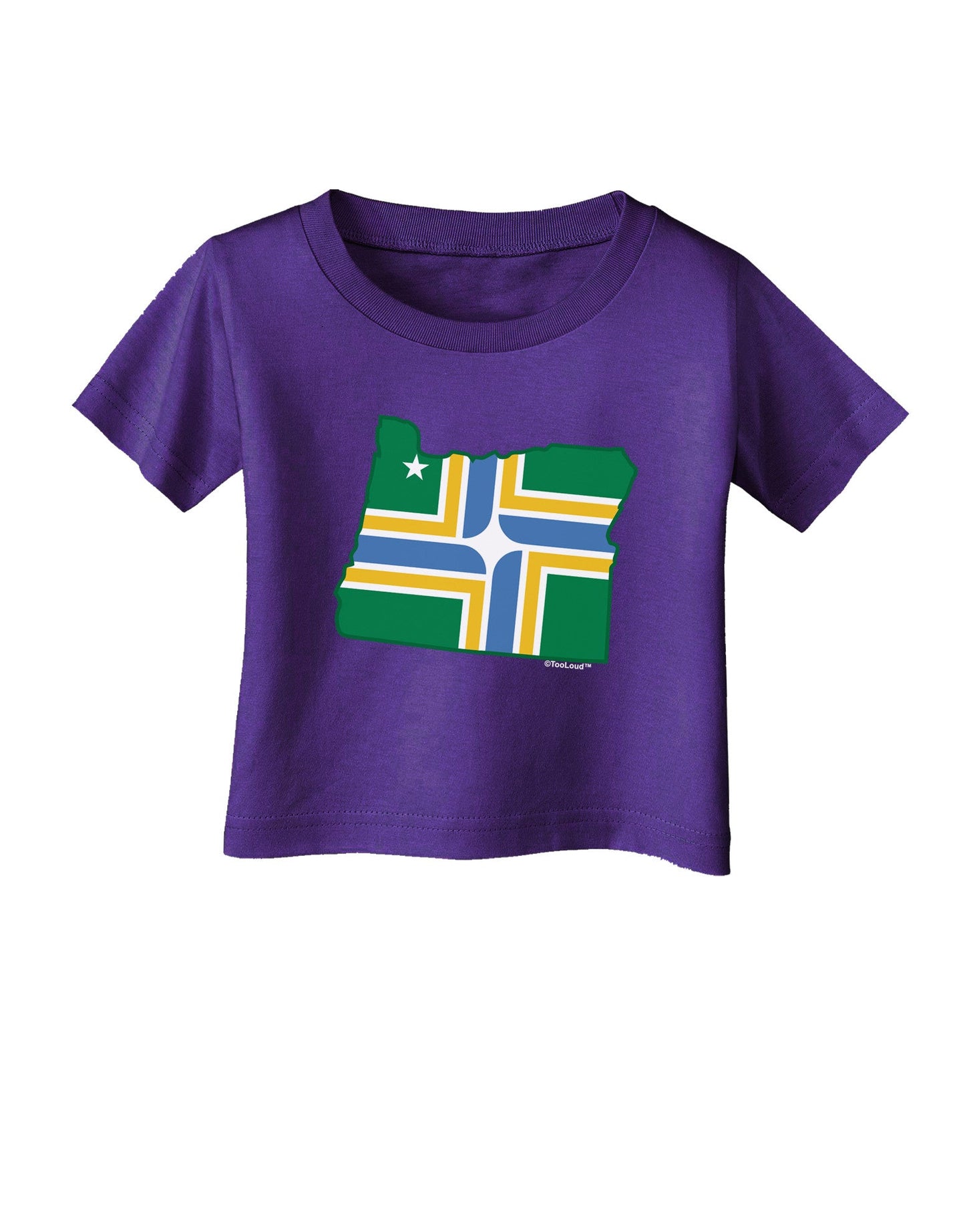 Portland Oregon Flag Infant T-Shirt Dark-Infant T-Shirt-TooLoud-Purple-06-Months-Davson Sales