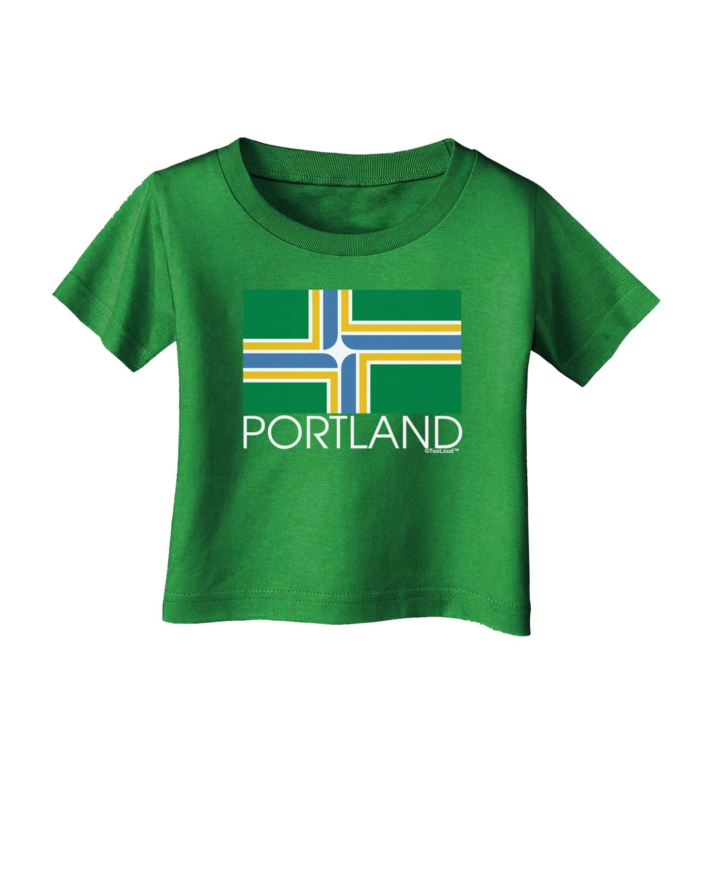Portland Oregon Flag Text Infant T-Shirt Dark-Infant T-Shirt-TooLoud-Clover-Green-06-Months-Davson Sales