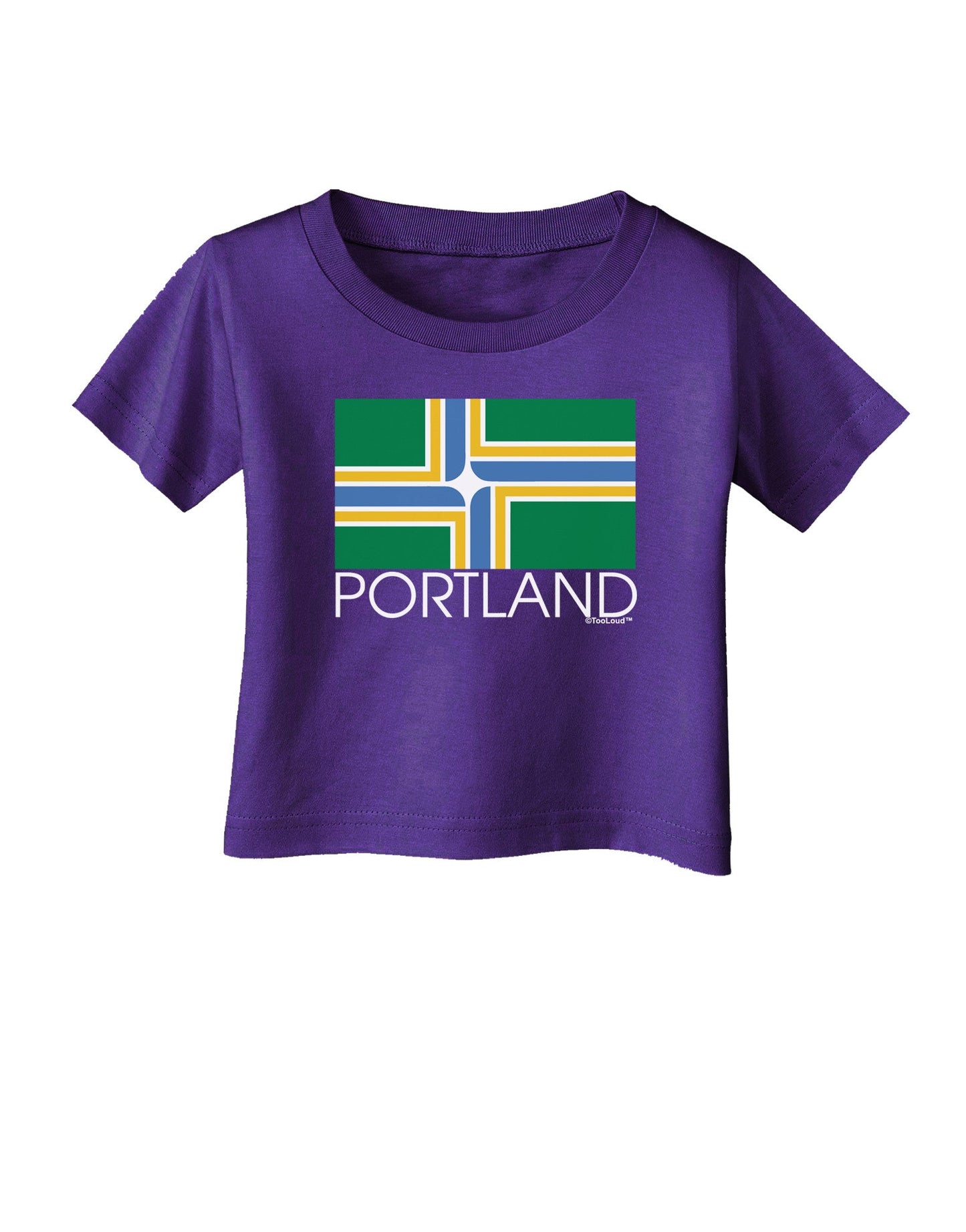 Portland Oregon Flag Text Infant T-Shirt Dark-Infant T-Shirt-TooLoud-Purple-06-Months-Davson Sales