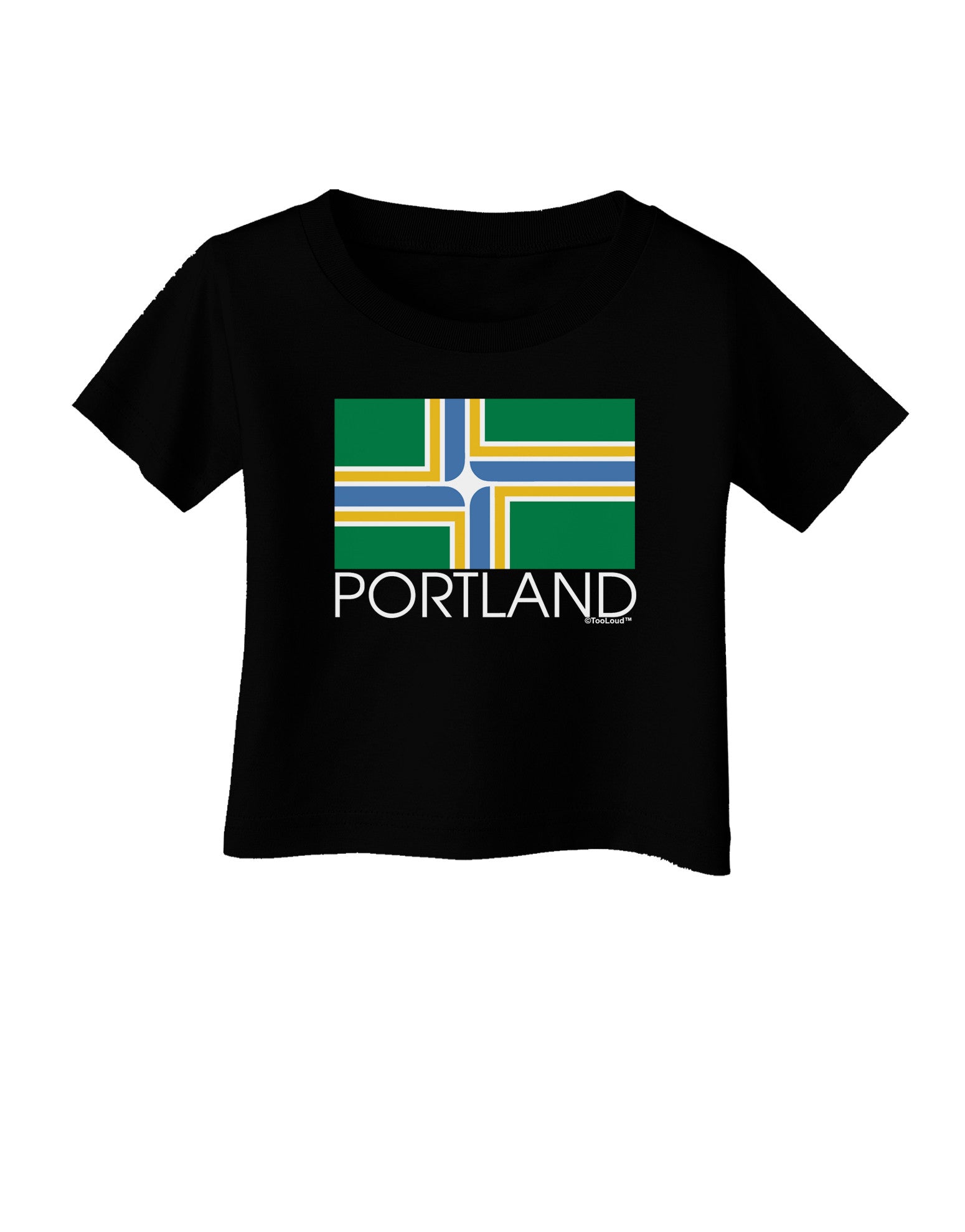 Portland Oregon Flag Text Infant T-Shirt Dark-Infant T-Shirt-TooLoud-Black-06-Months-Davson Sales