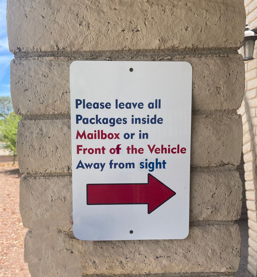 Postal Message with Our 8"x12" Aluminum Mail or Package Notice Sign-Aluminum Sign-Davson Sales-Right-Davson Sales