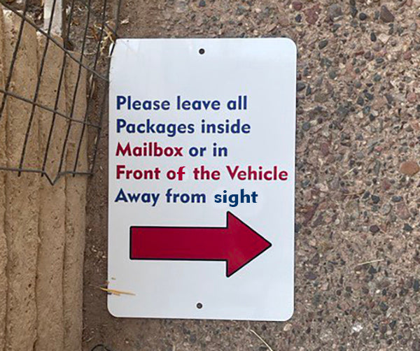 Postal Message with Our 8"x12" Aluminum Mail or Package Notice Sign-Aluminum Sign-Davson Sales-Right-Davson Sales