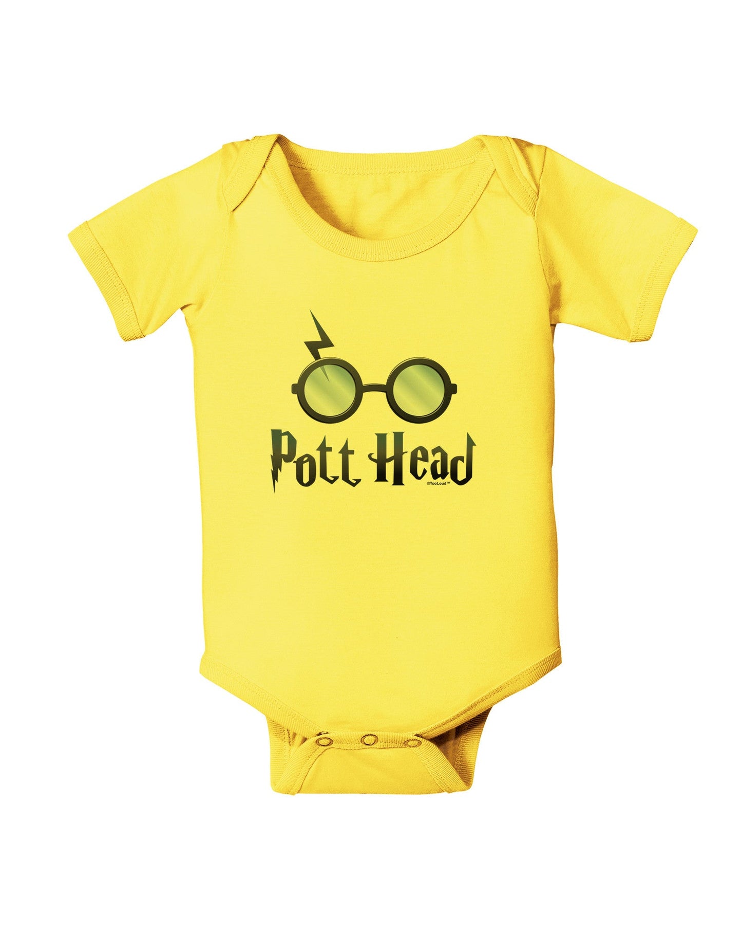 Pott Head Magic Glasses Baby Romper Bodysuit-Baby Romper-TooLoud-Yellow-06-Months-Davson Sales