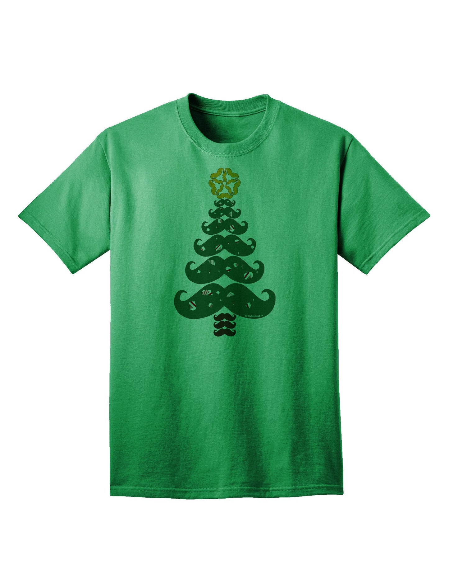 Premium Mustache Christmas Tree Adult T-Shirt - A Festive Essential for the Holiday Season-Mens T-shirts-TooLoud-Kelly-Green-Small-Davson Sales