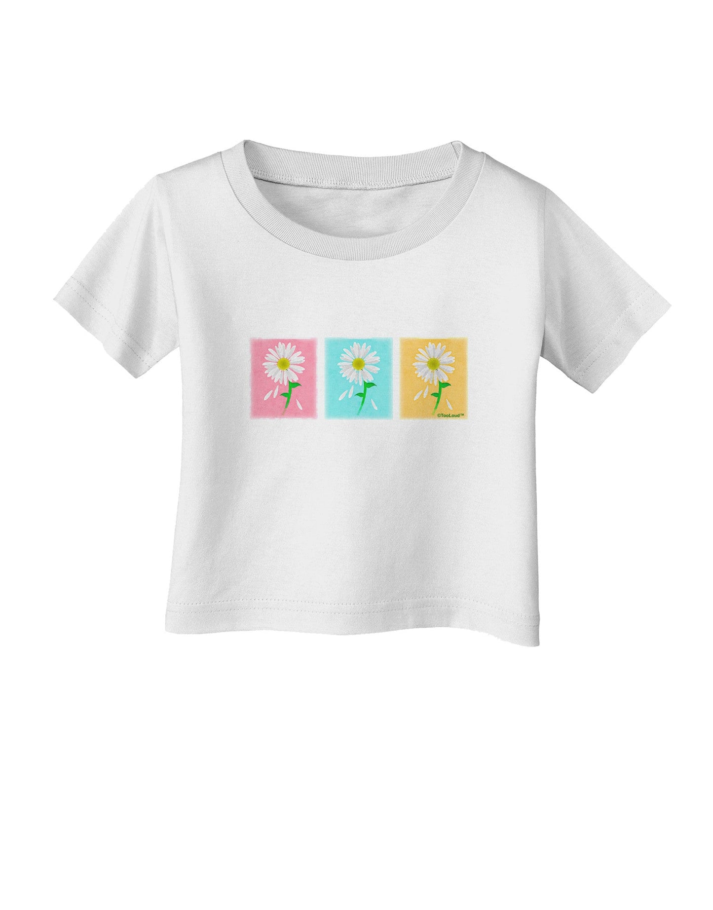 Pretty Daisies Watercolor Infant T-Shirt-Infant T-Shirt-TooLoud-White-06-Months-Davson Sales