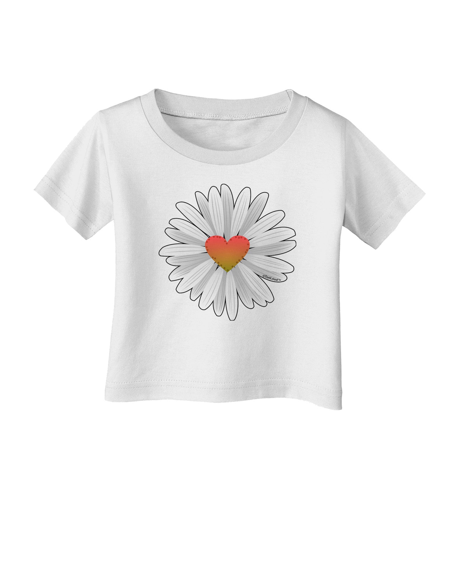 Pretty Daisy Heart Infant T-Shirt-Infant T-Shirt-TooLoud-White-06-Months-Davson Sales