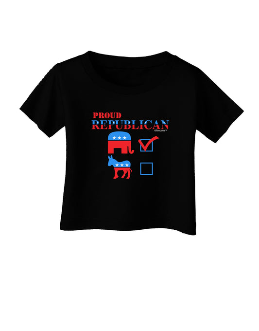Proud Republican Checkmark Infant T-Shirt Dark-Infant T-Shirt-TooLoud-Black-06-Months-Davson Sales