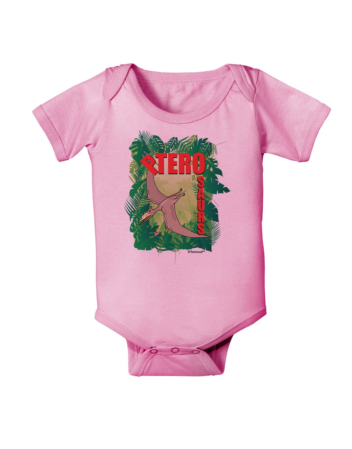 Pterosaurs - With Name Baby Romper Bodysuit by TooLoud-Baby Romper-TooLoud-Light-Pink-06-Months-Davson Sales