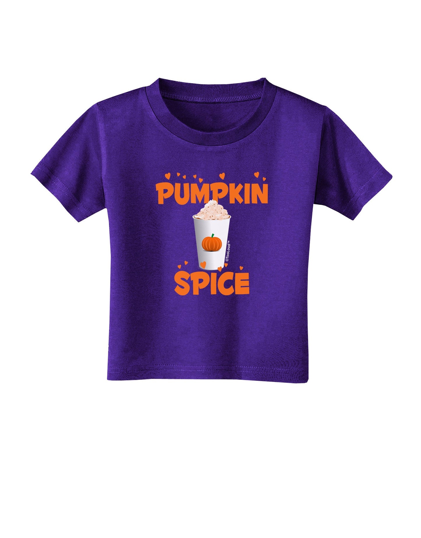 Pumpkin Spice Latte Hearts Toddler T-Shirt Dark-Toddler T-Shirt-TooLoud-Purple-2T-Davson Sales