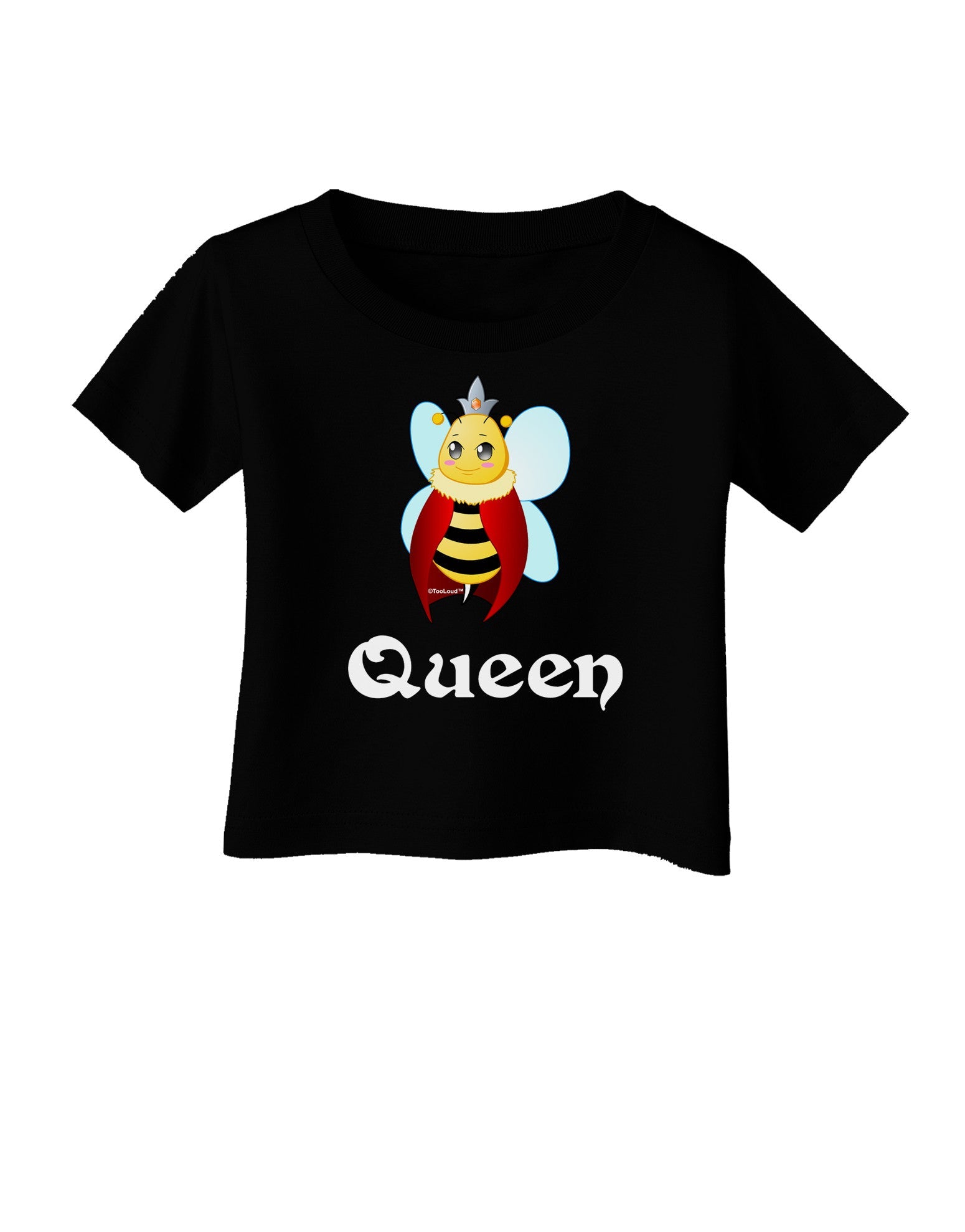 Queen Bee Text 2 Infant T-Shirt Dark-Infant T-Shirt-TooLoud-Black-06-Months-Davson Sales