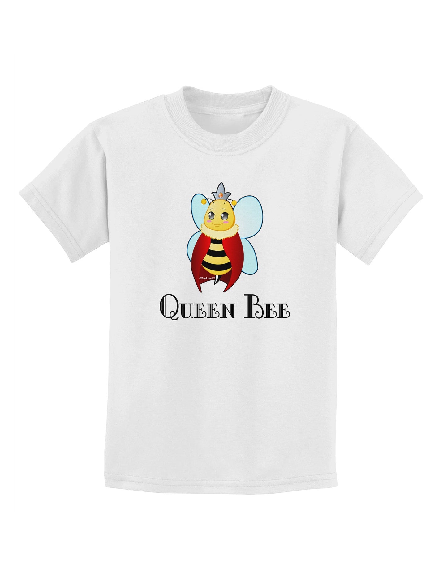 Queen Bee Text Childrens T-Shirt-Childrens T-Shirt-TooLoud-White-X-Small-Davson Sales