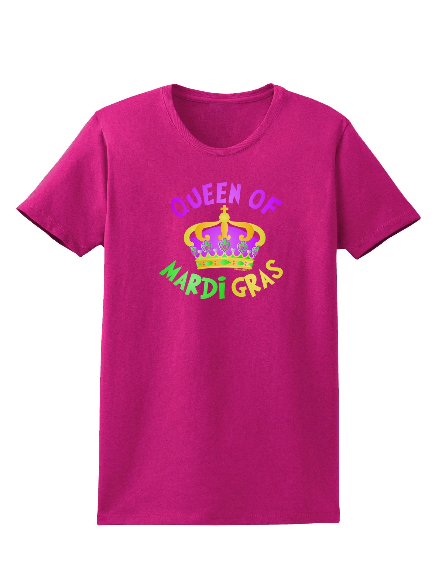 Queen Of Mardi Gras Womens Dark T-Shirt-Womens T-Shirt-TooLoud-Hot-Pink-Small-Davson Sales