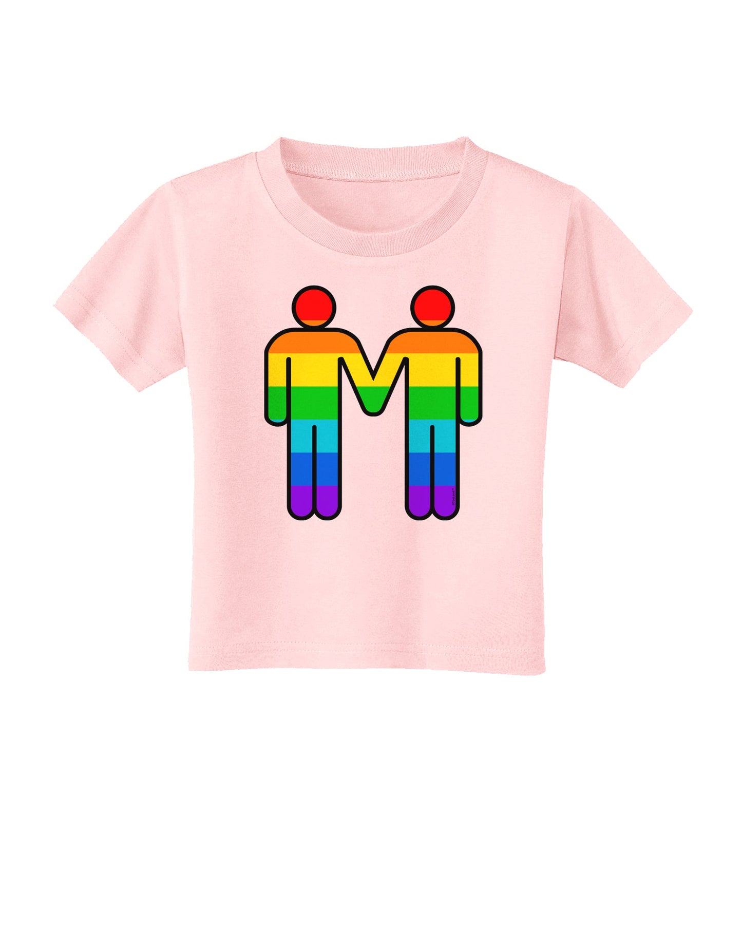 Rainbow Gay Men Holding Hands Toddler T-Shirt-TooLoud-Light-Pink-2T-Davson Sales
