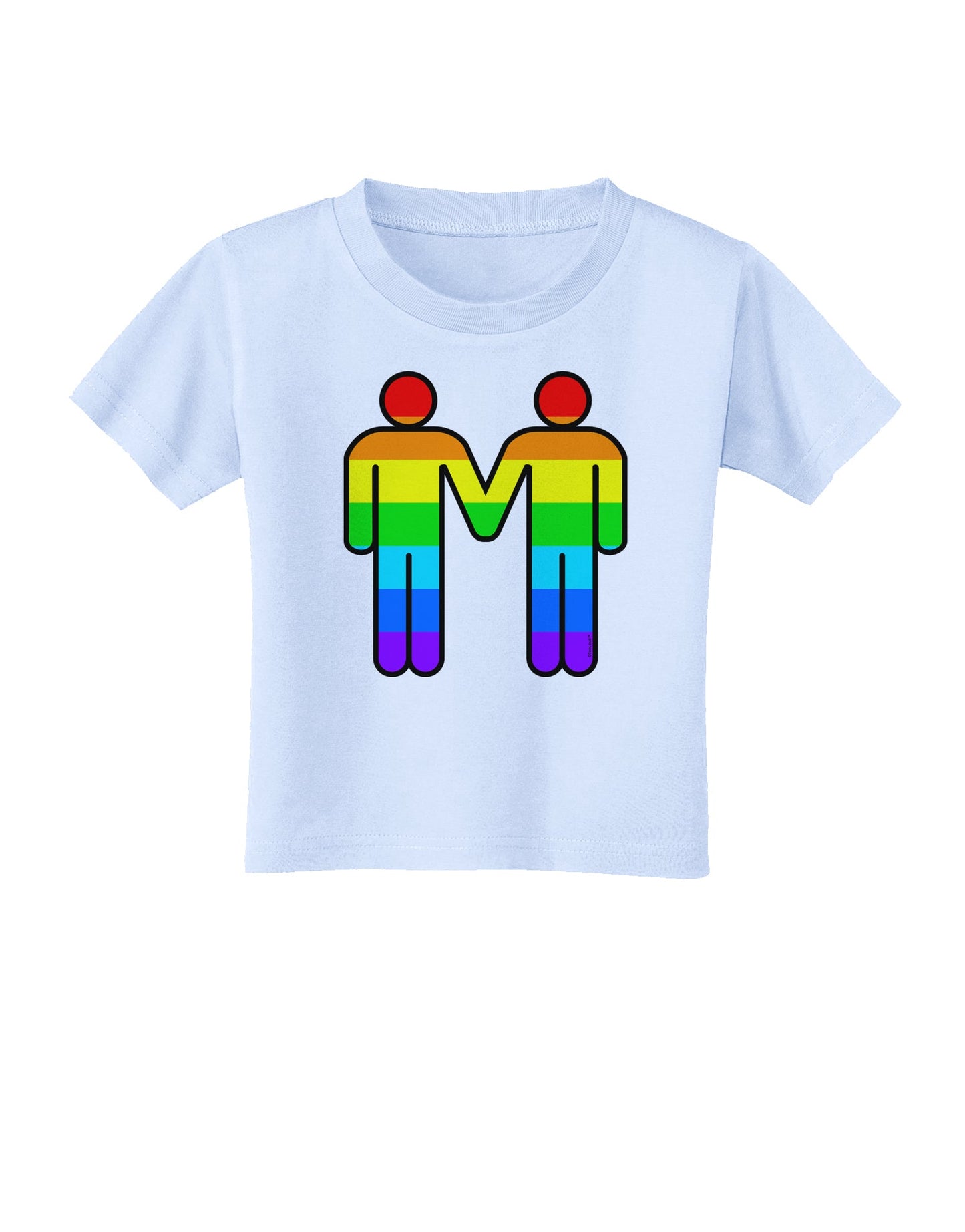 Rainbow Gay Men Holding Hands Toddler T-Shirt-TooLoud-Light-Blue-2T-Davson Sales