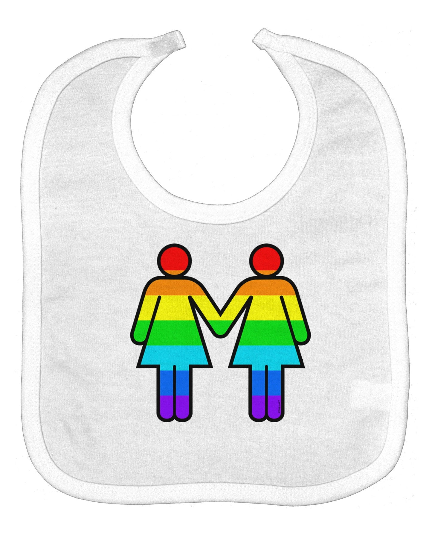 Rainbow Lesbian Women Holding Hands Baby Bib