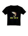 Rainbow Trout Reel Em In Toddler T-Shirt Dark-Toddler T-Shirt-TooLoud-Black-2T-Davson Sales