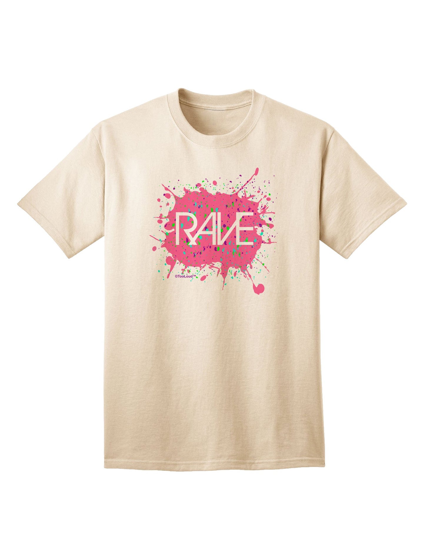 Rave Splatter Pink Adult T-Shirt-Mens T-Shirt-TooLoud-Natural-Small-Davson Sales