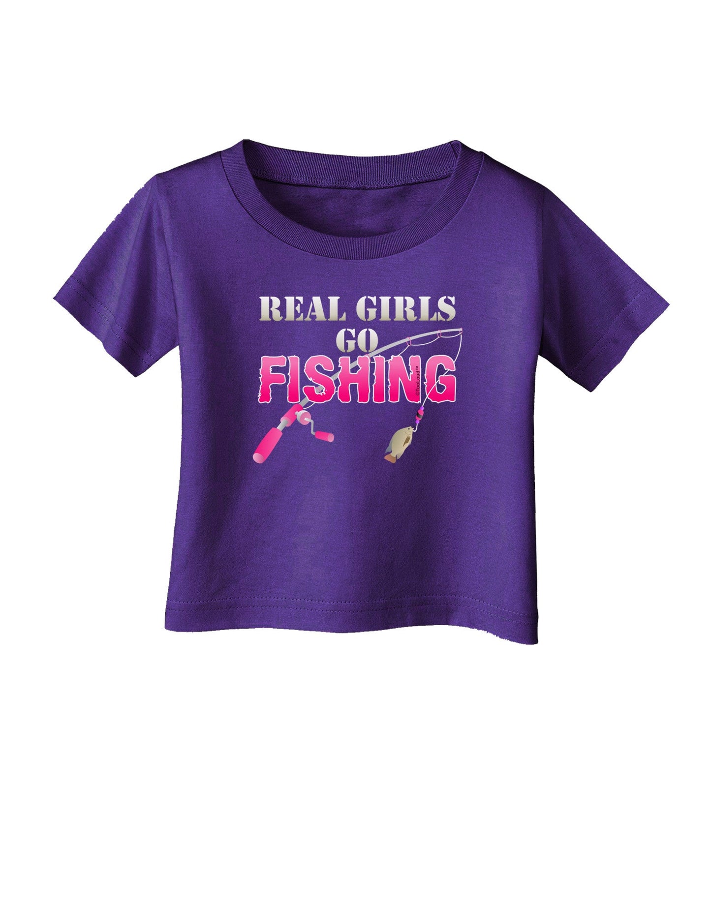Real Girls Go Fishing Infant T-Shirt Dark-Infant T-Shirt-TooLoud-Purple-06-Months-Davson Sales