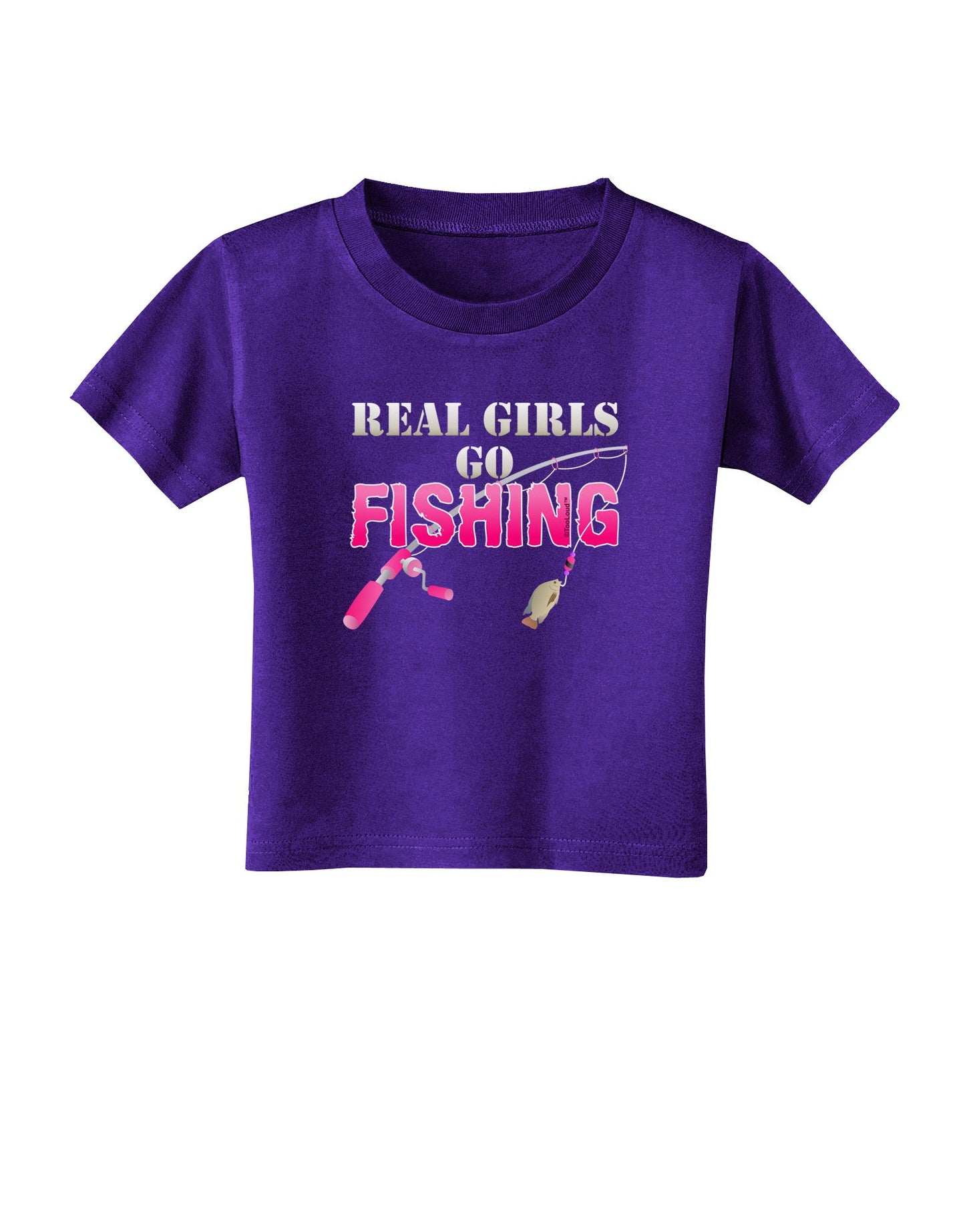 Real Girls Go Fishing Toddler T-Shirt Dark-Toddler T-Shirt-TooLoud-Purple-2T-Davson Sales