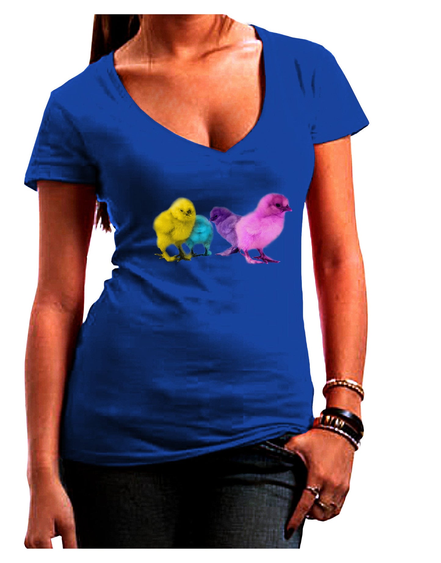 Real Life Peepers Womens V-Neck Dark T-Shirt-Womens V-Neck T-Shirts-TooLoud-Royal-Blue-Juniors Fitted Small-Davson Sales