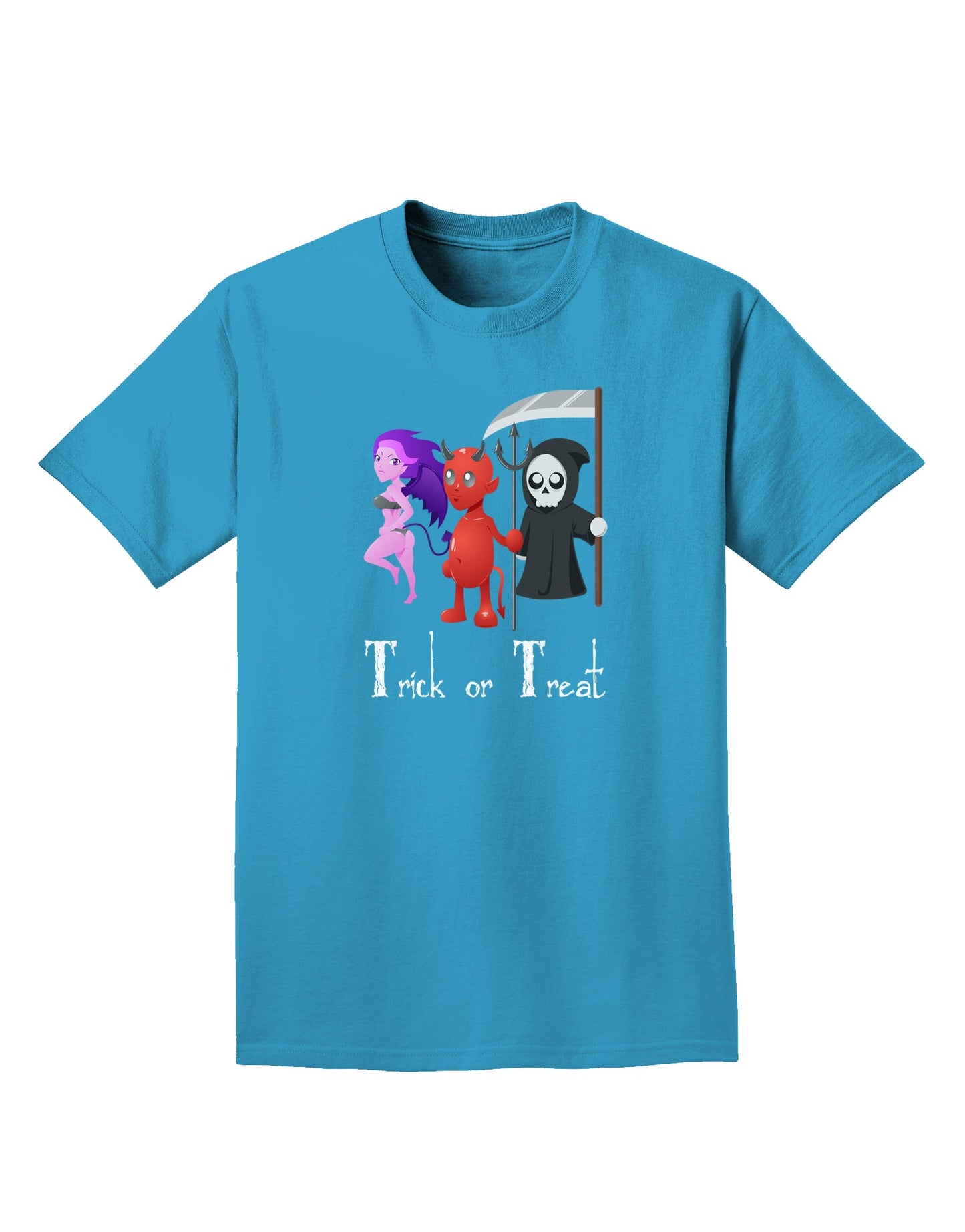 Reaper Devil Succubus - Trick or Treat Adult Dark T-Shirt-Mens T-Shirt-TooLoud-Turquoise-Small-Davson Sales