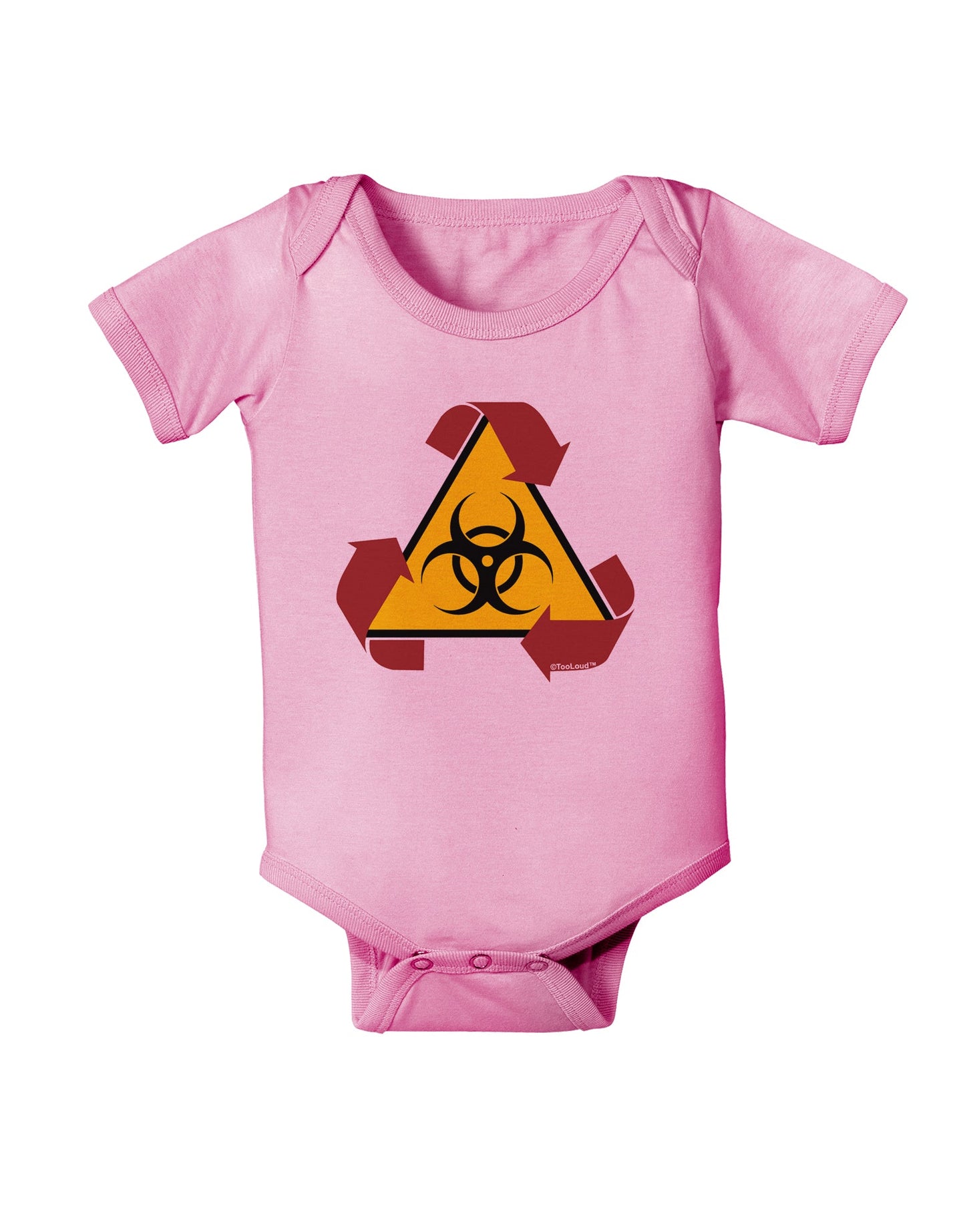 Recycle Biohazard Sign Baby Romper Bodysuit by TooLoud-Baby Romper-TooLoud-Light-Pink-06-Months-Davson Sales