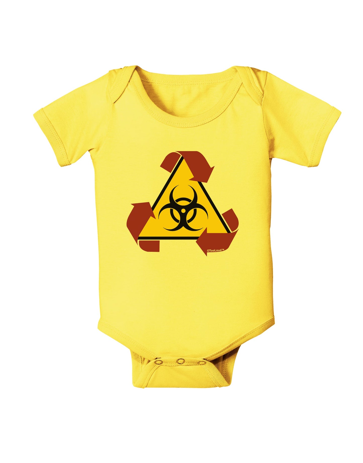 Recycle Biohazard Sign Baby Romper Bodysuit by TooLoud-Baby Romper-TooLoud-Yellow-06-Months-Davson Sales