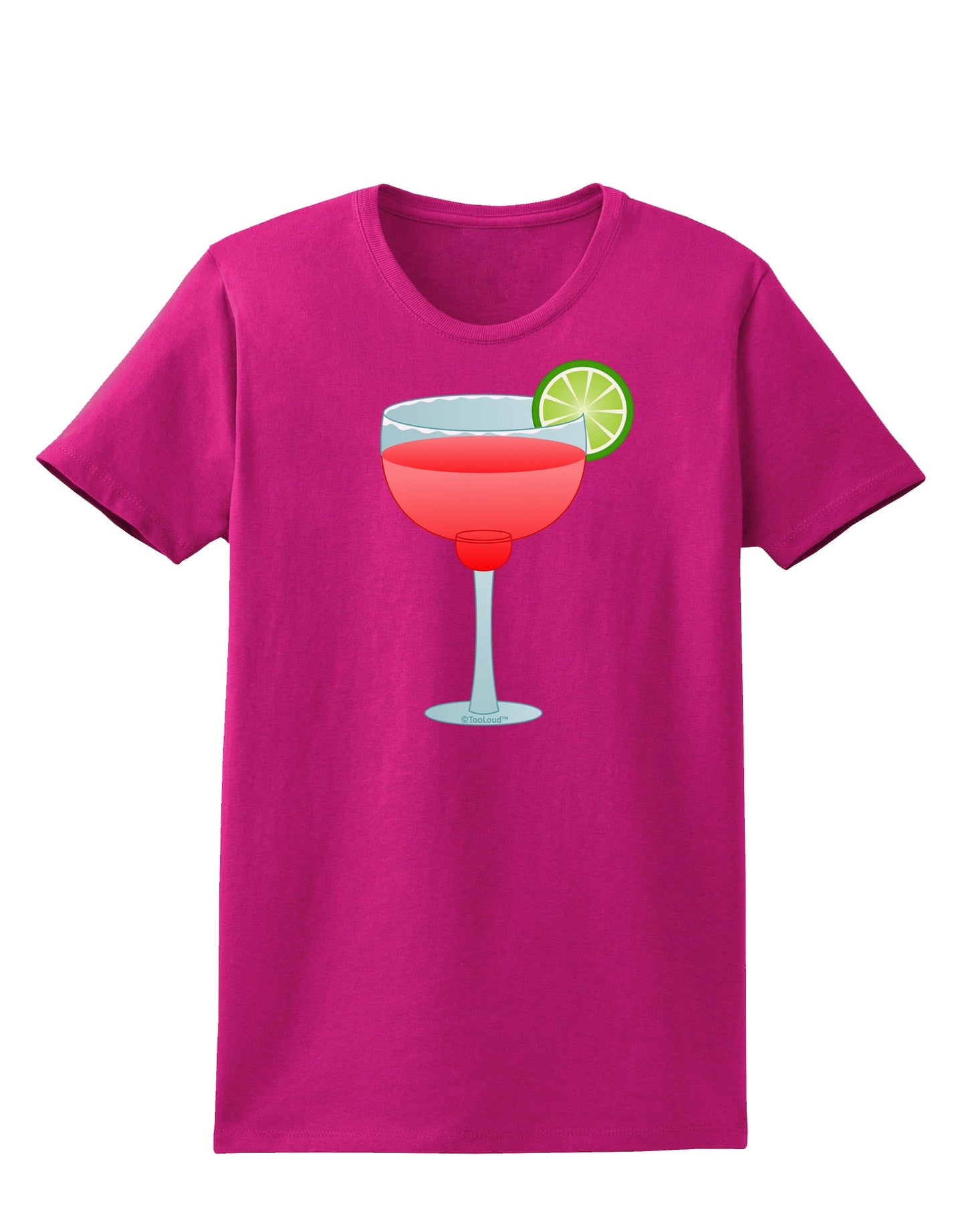 Red Margarita with Lime - Cinco de Mayo Womens Dark T-Shirt by TooLoud-Womens T-Shirt-TooLoud-Hot-Pink-Small-Davson Sales