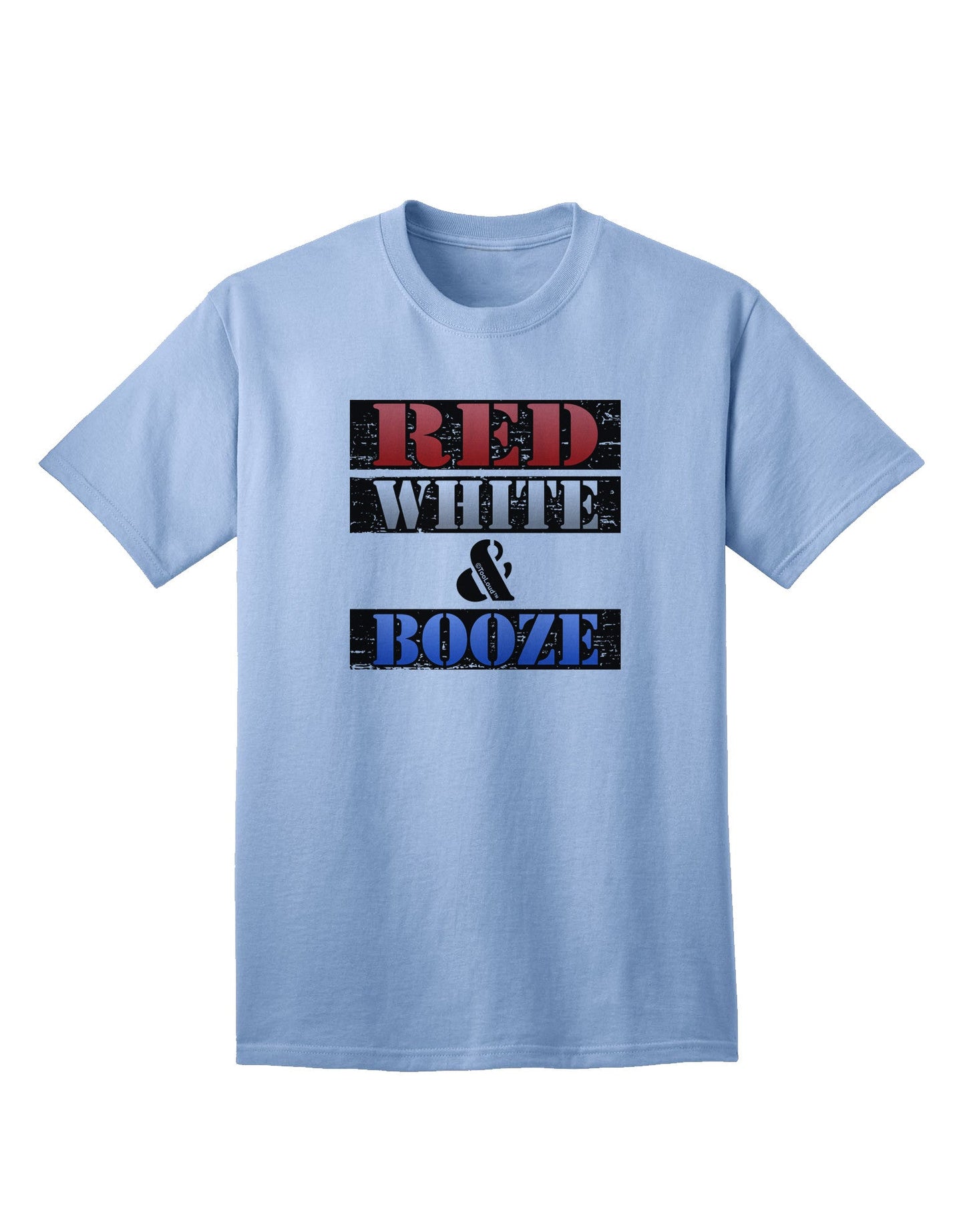 Red White & Booze - Premium Adult T-Shirt for Fun-Loving Enthusiasts-Mens T-shirts-TooLoud-Light-Blue-Small-Davson Sales