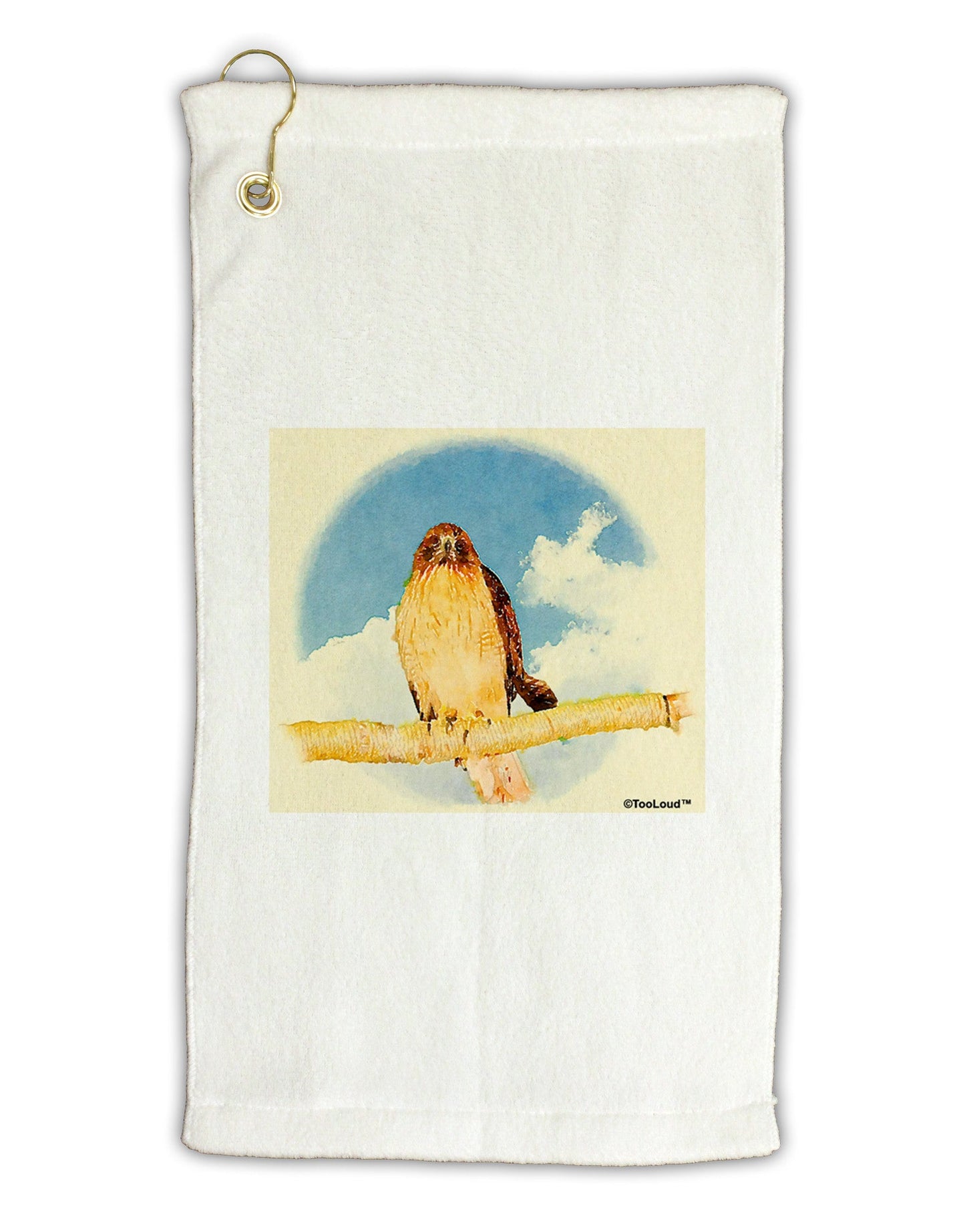 Red-tailed Hawk Micro Terry Gromet Golf Towel 11"x19-Golf Towel-TooLoud-White-Davson Sales