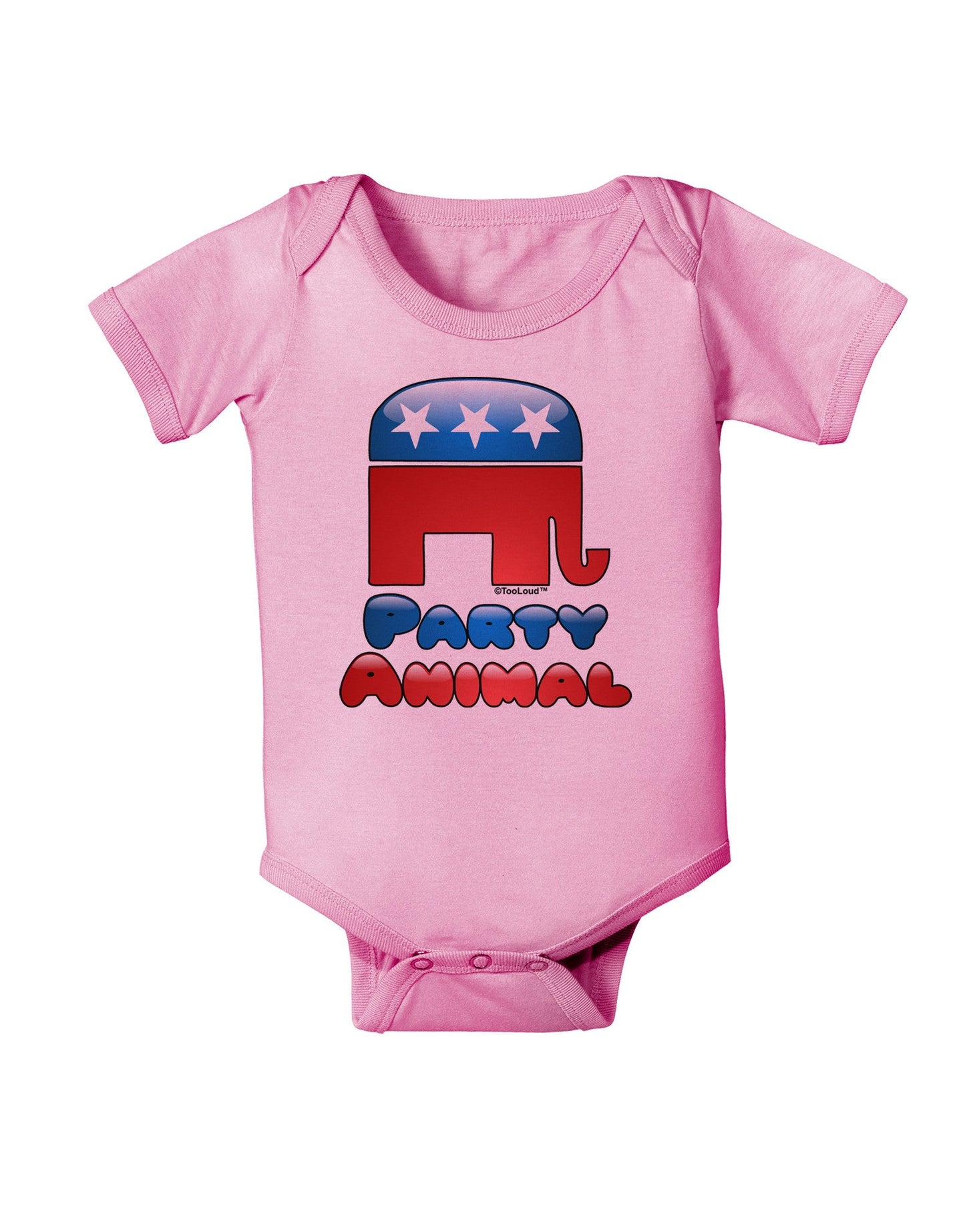 Republican Party Animal Baby Romper Bodysuit-Baby Romper-TooLoud-Pink-06-Months-Davson Sales