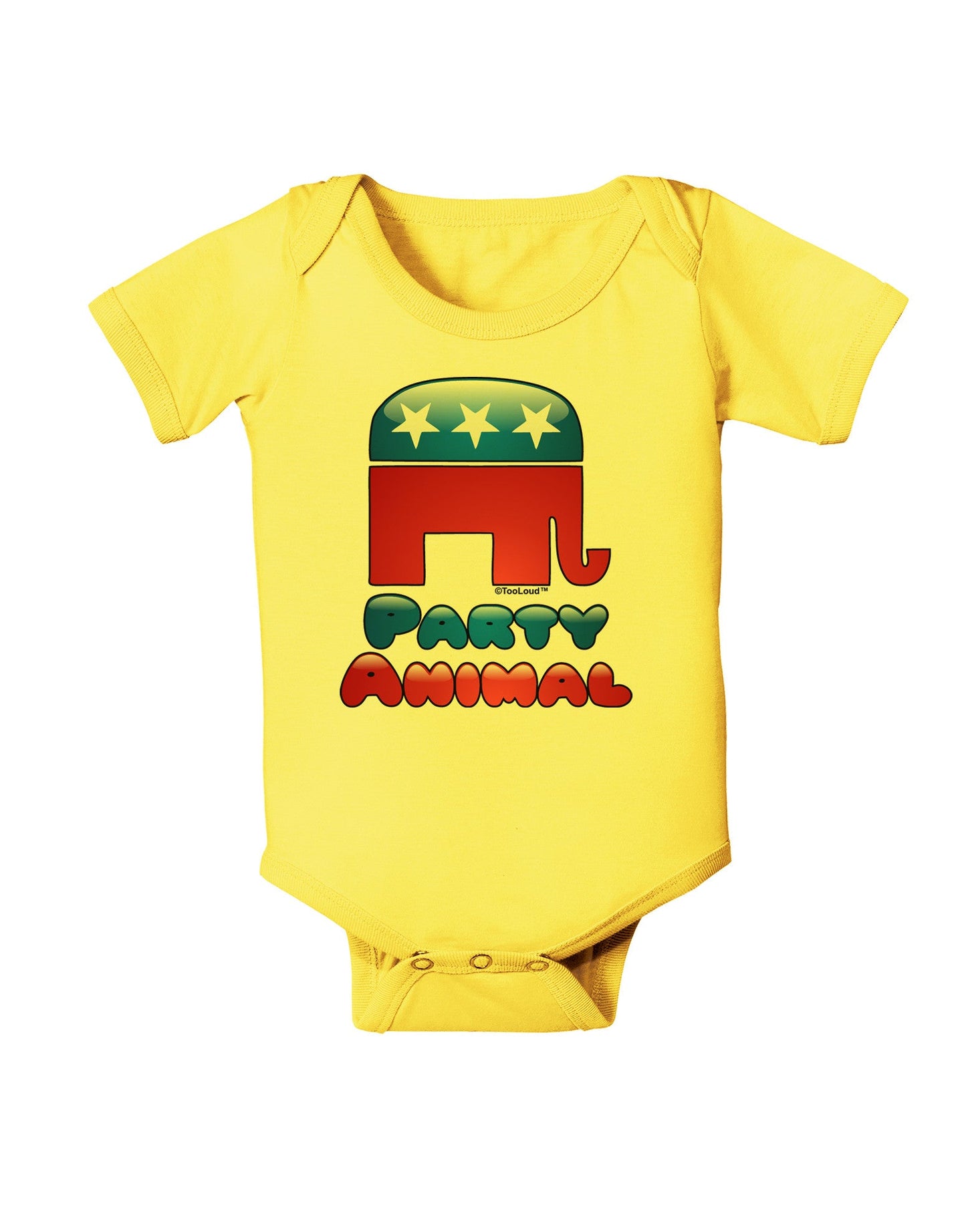 Republican Party Animal Baby Romper Bodysuit-Baby Romper-TooLoud-Yellow-06-Months-Davson Sales