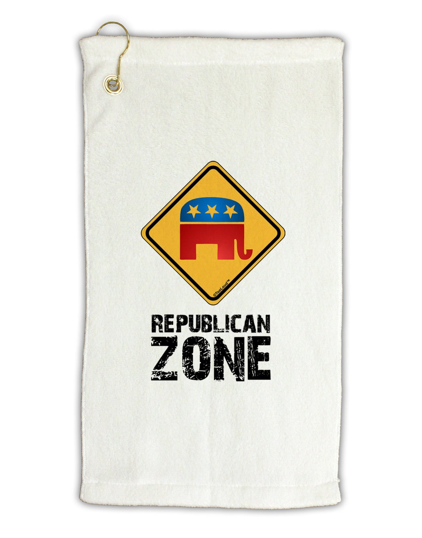 Republican Zone Micro Terry Gromet Golf Towel 11"x19-Golf Towel-TooLoud-White-Davson Sales
