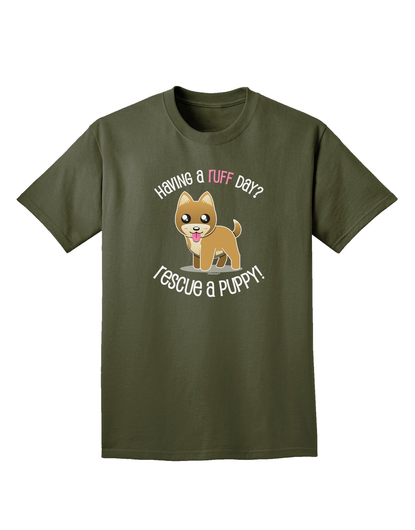 Rescue A Puppy Adult Dark T-Shirt-Mens T-Shirt-TooLoud-Military-Green-Small-Davson Sales