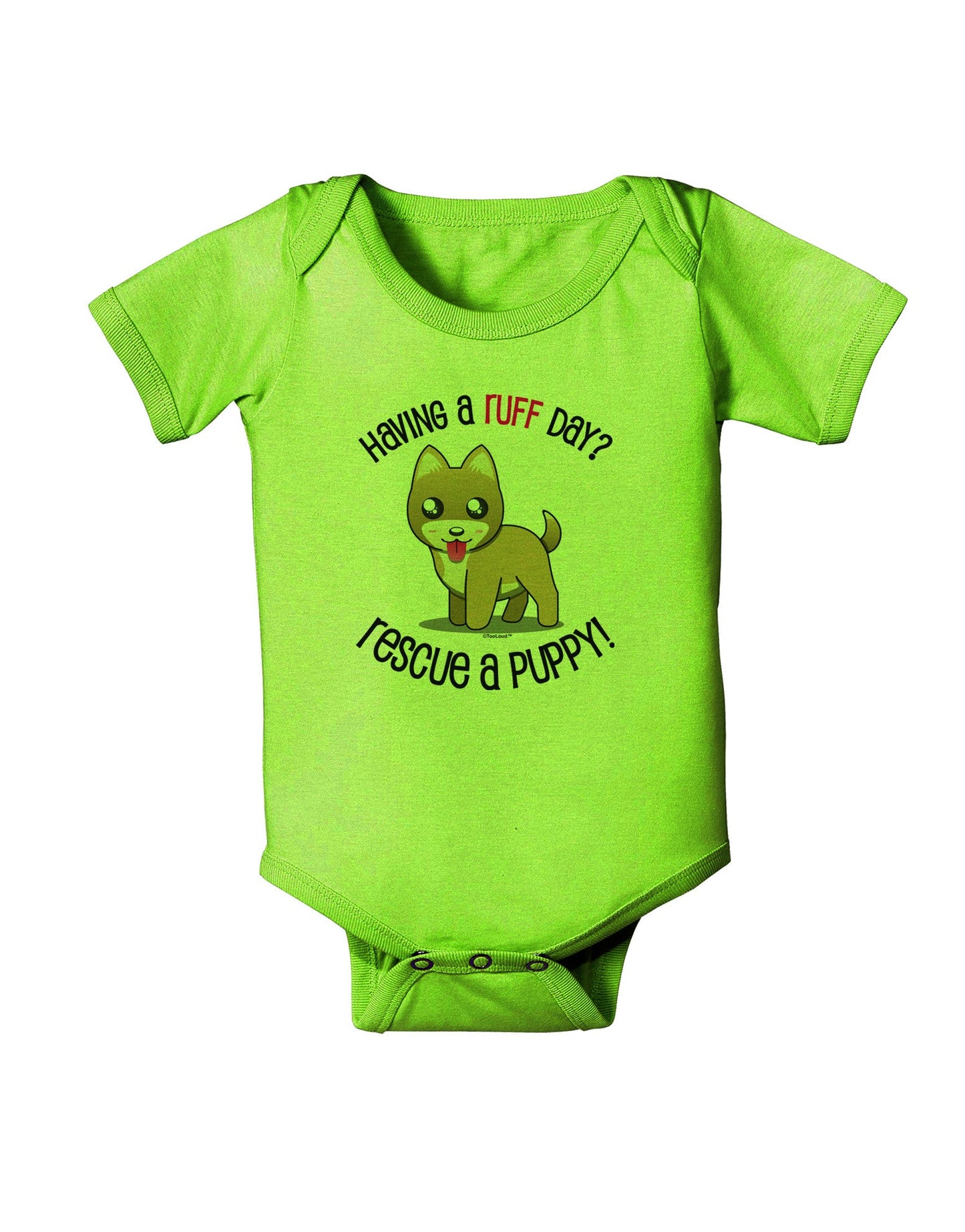 Rescue A Puppy Baby Romper Bodysuit-Baby Romper-TooLoud-Lime-06-Months-Davson Sales