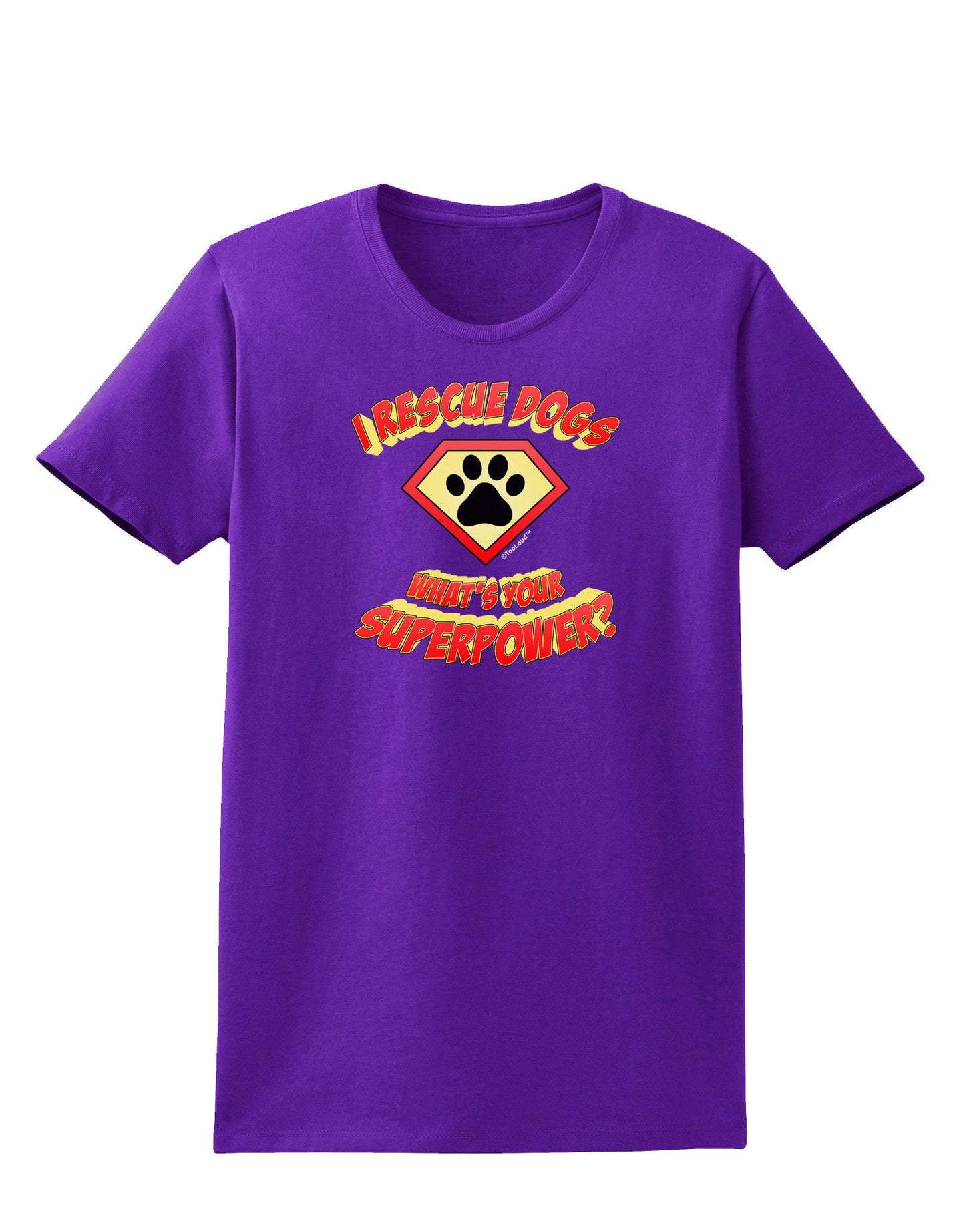 Rescue Dogs - Superpower Womens Dark T-Shirt-TooLoud-Purple-X-Small-Davson Sales