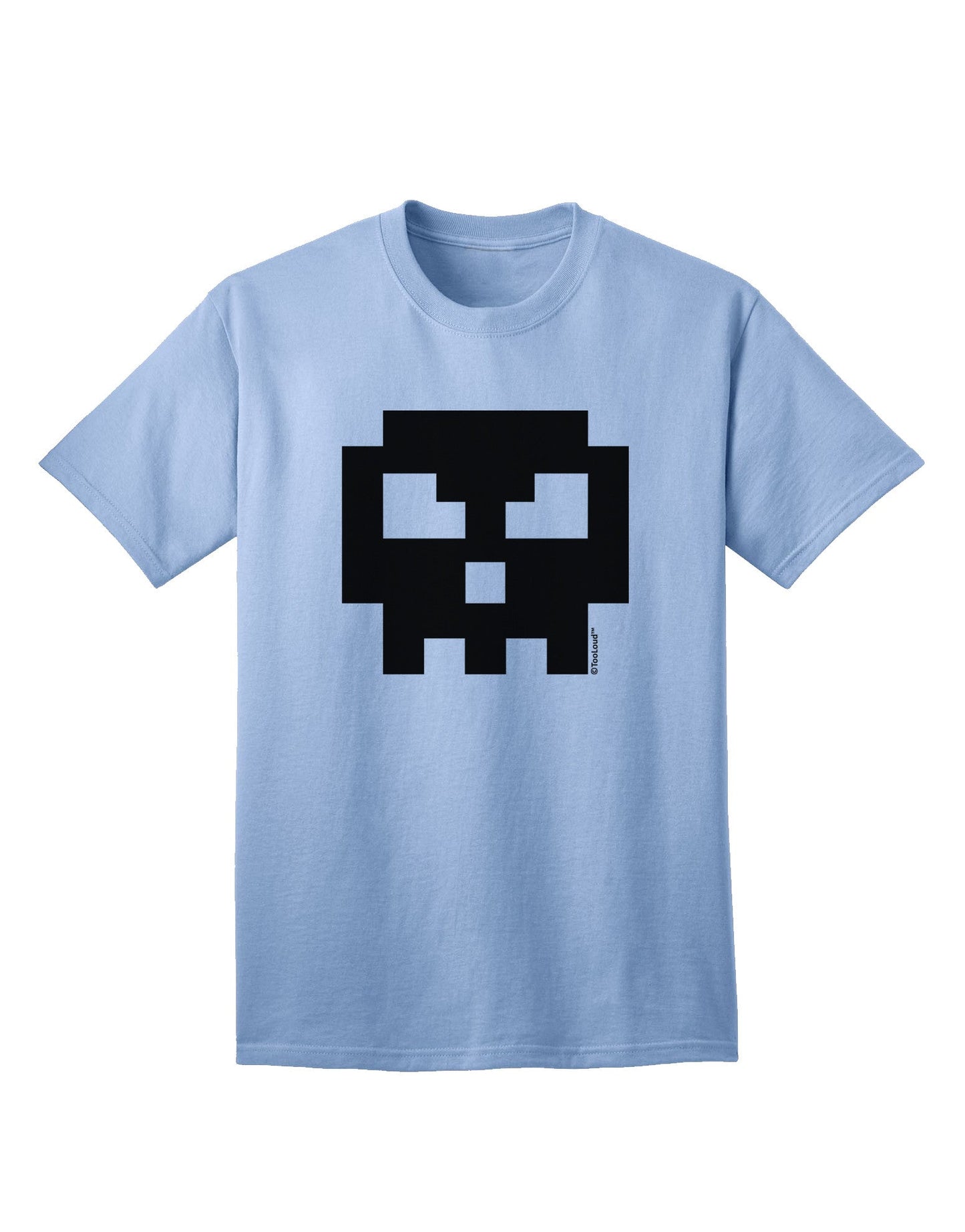 Retro 8-Bit Skull Adult T-Shirt-Mens T-Shirt-TooLoud-Light-Blue-Small-Davson Sales
